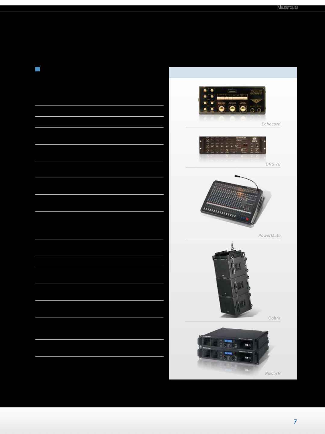 Dynacord Professional Power Amplifiers manual •the first tape-echo/reverbdevices Echochord 