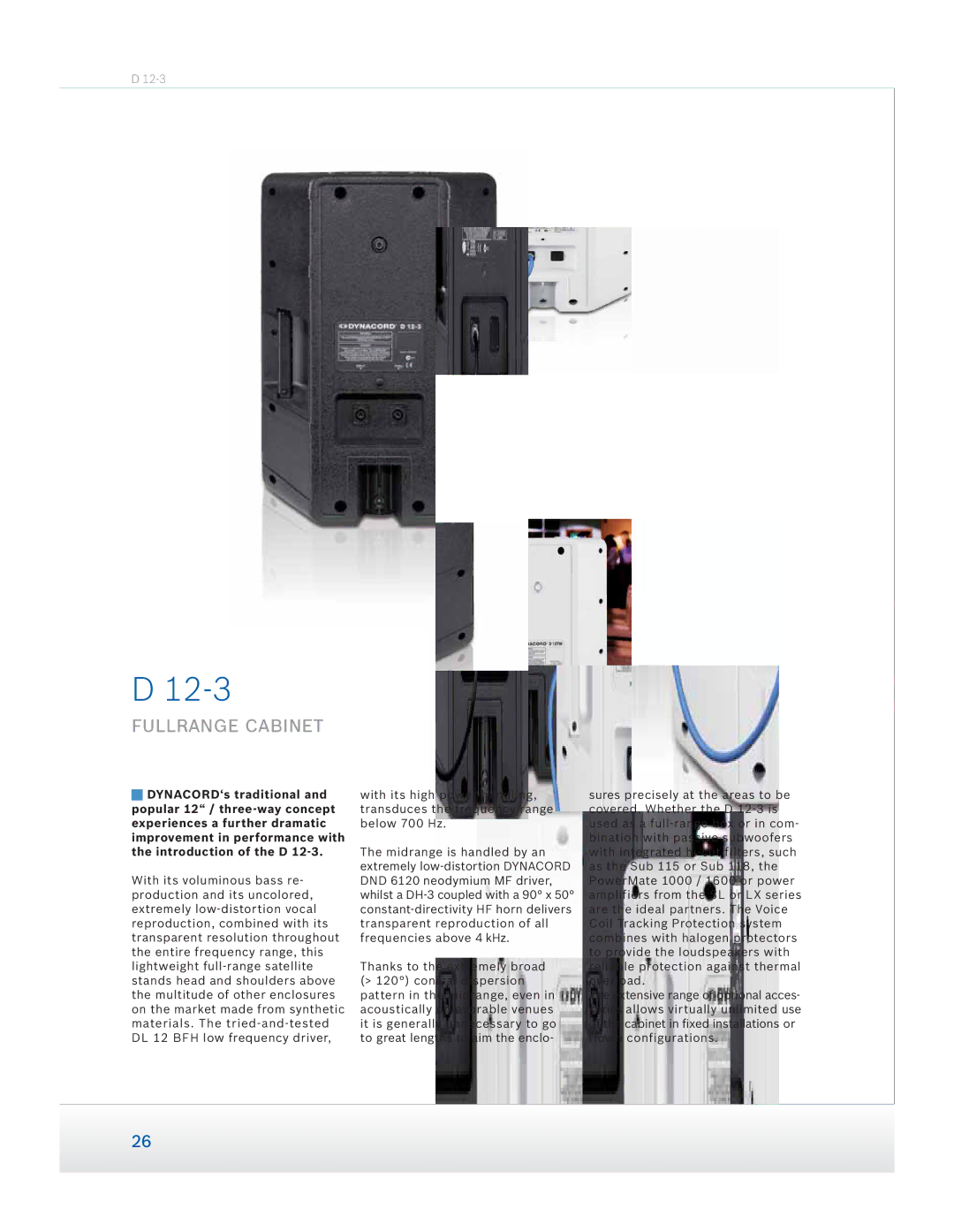 Dynacord Speaker manual 12-3, Fullrange Cabinet 