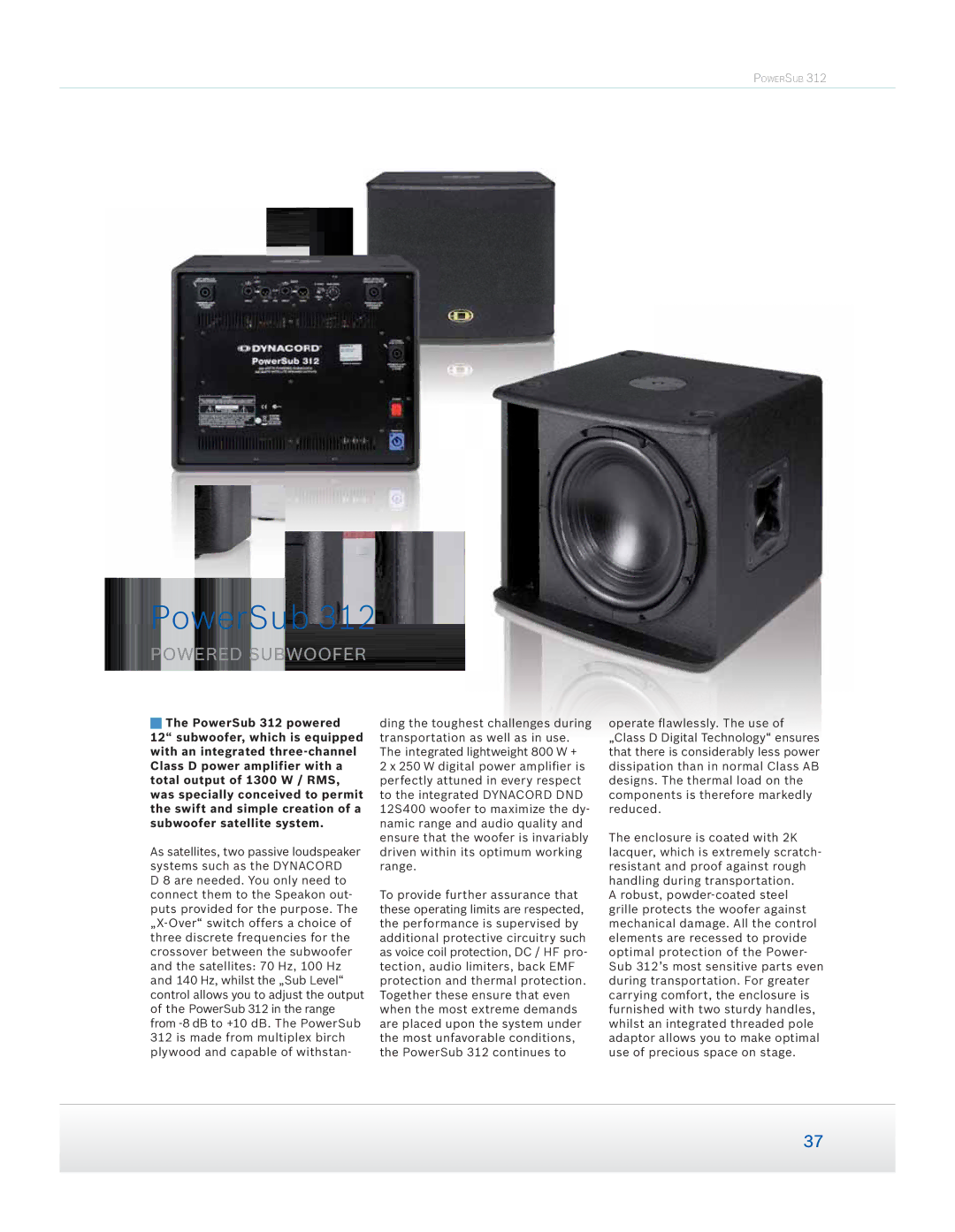 Dynacord Speaker manual PowerSub 