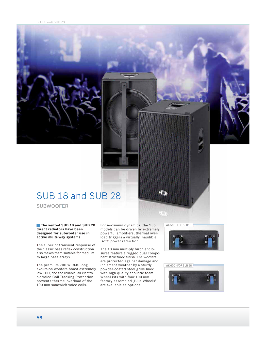 Dynacord Speaker manual SUB 18 and SUB, Subwoofer 