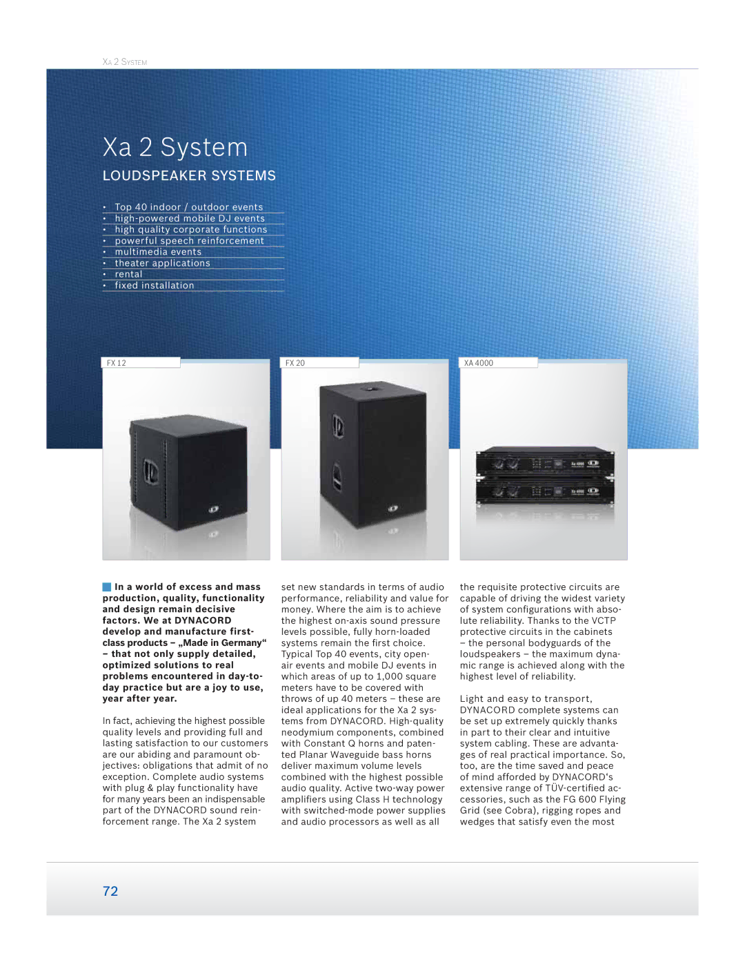 Dynacord Speaker manual Xa 2 System 