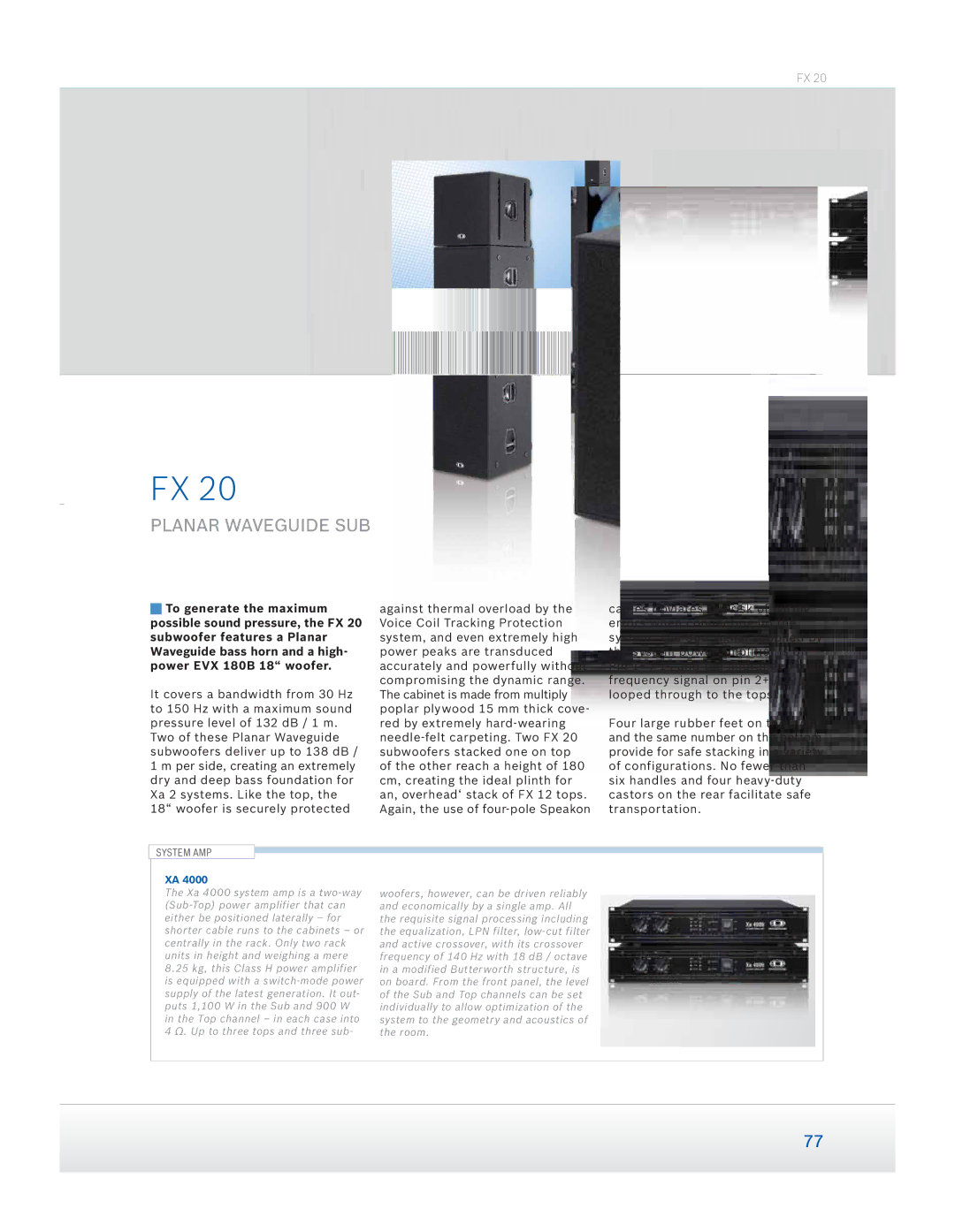 Dynacord Speaker manual Planar Waveguide SUB 