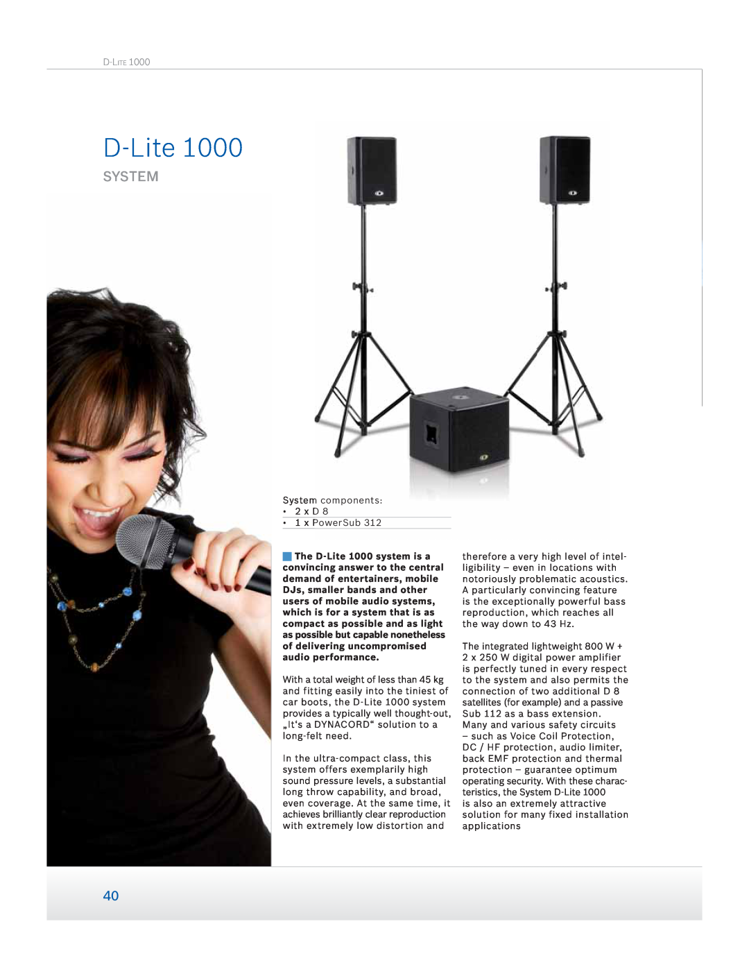 Dynacord Speaker manual D-Lite1000, System 