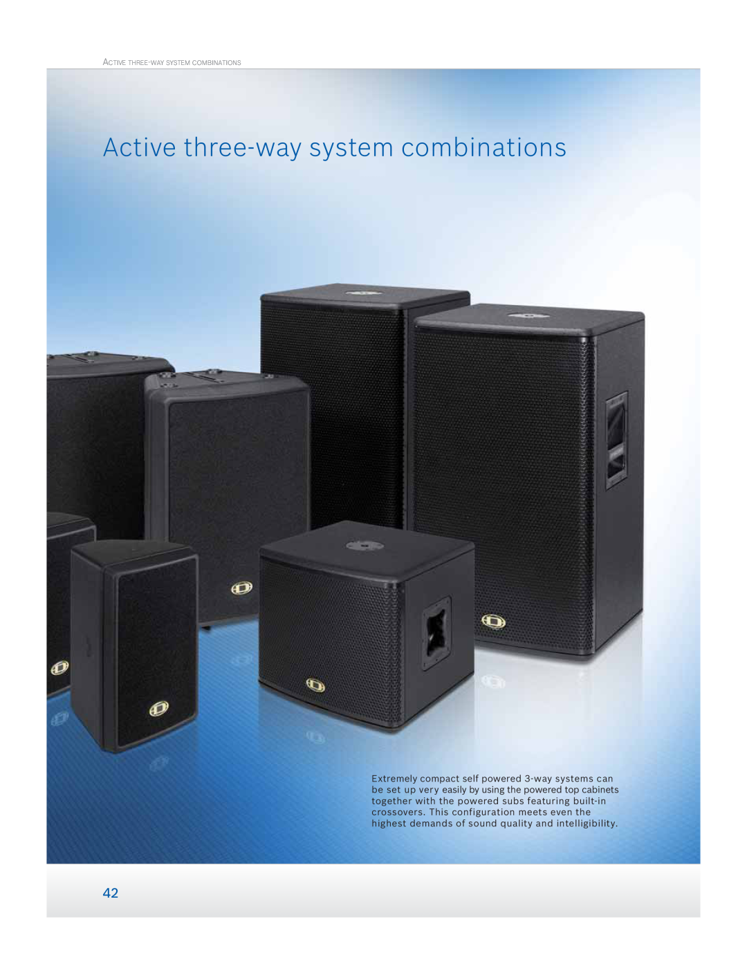 Dynacord Speaker manual Active three-waysystem combinations, Active Three-Waysystem Combinations 