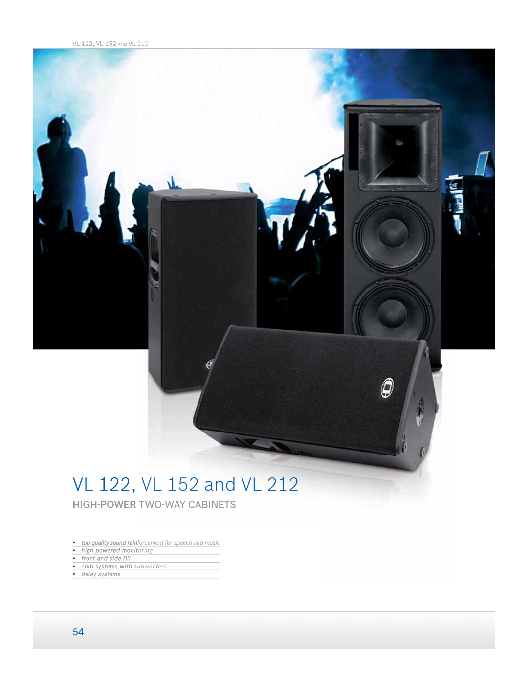 Dynacord Speaker manual VL 122, VLVL 152152 andand VLV L 2122 1, High-Power Two-Waycabinets, VL 122, VL 152 AND VL 
