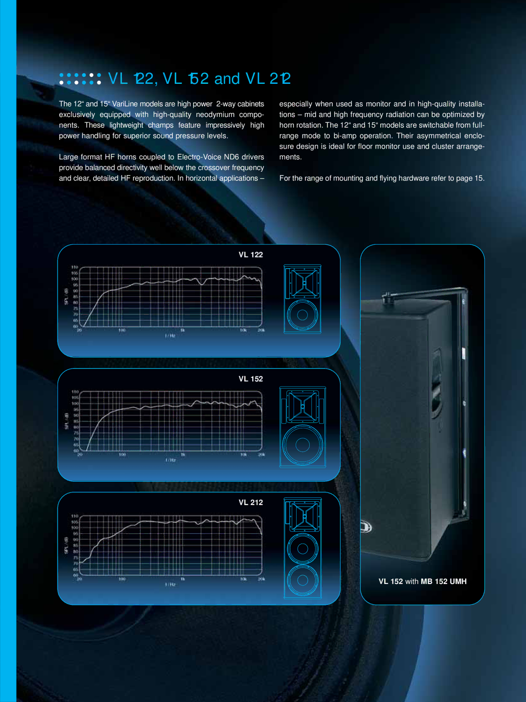 Dynacord VariLine manual VL 122, VL 152 and VL, VL 152 with MB 152 UMH 