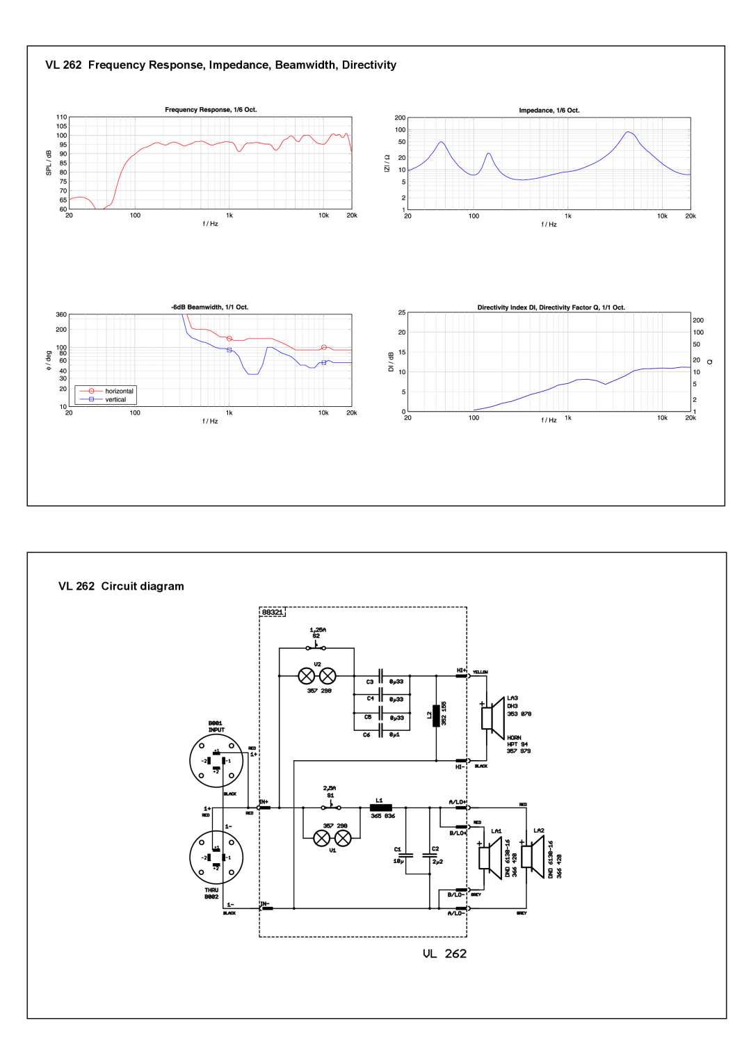 Dynacord VL 262W, VL262 specifications VL 262 Circuit diagram 
