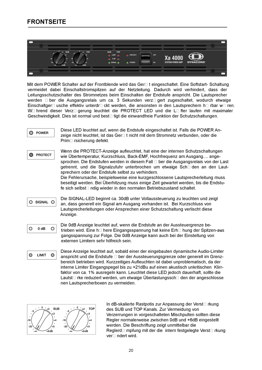 Dynacord Xa 4000 owner manual Frontseite 