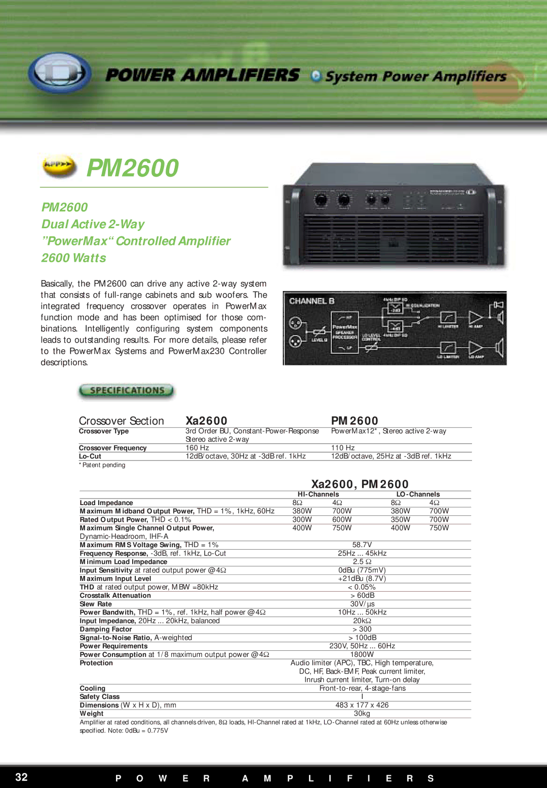 Dynacord manual Xa2600 PM2600, Xa2600, PM2600 