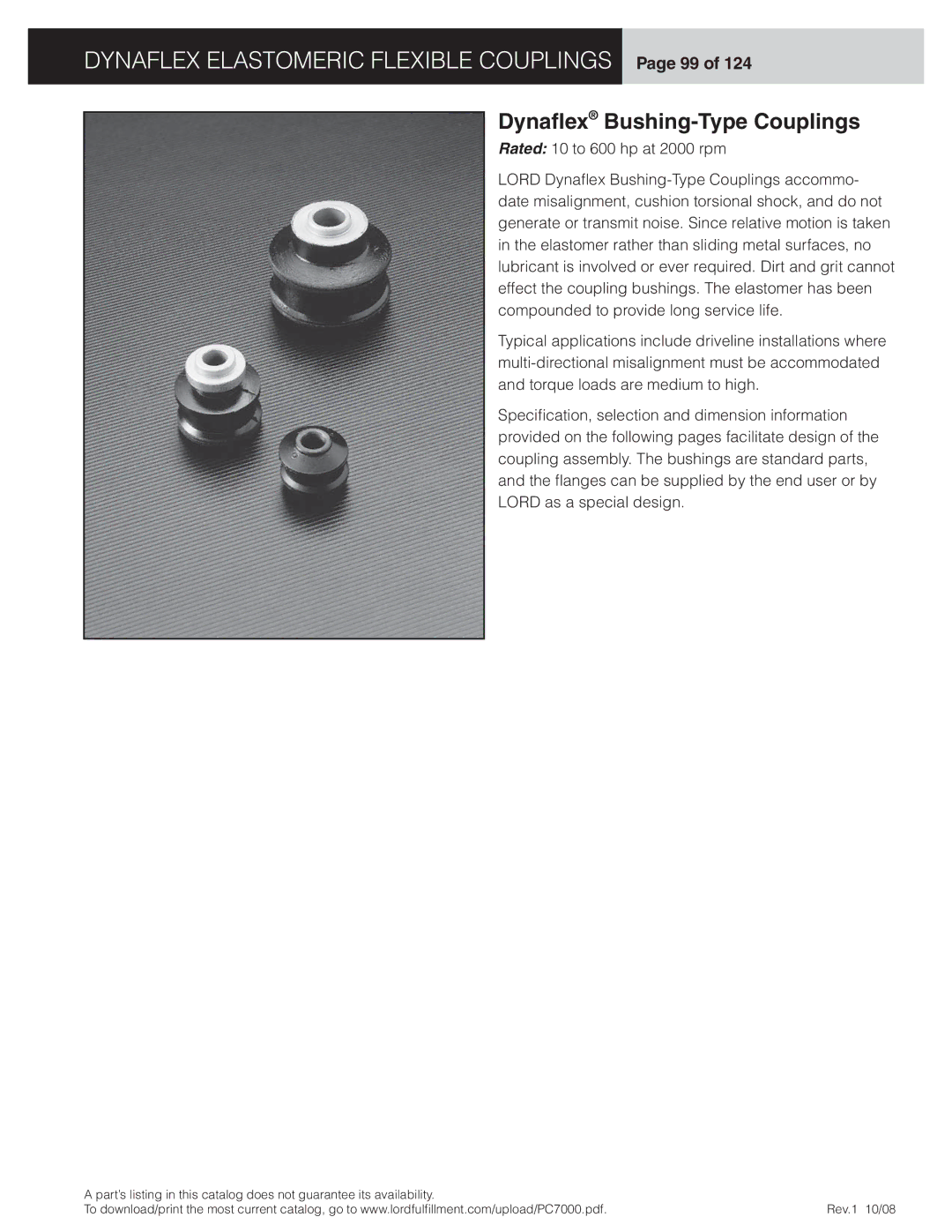 Dynaflex LCD, LCR manual Dynaflex Elastomeric Flexible Couplings Page 99, Dynaﬂex Bushing-Type Couplings 