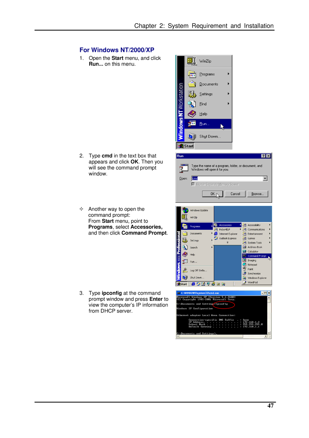 Dynalink RTA1025W user manual For Windows NT/2000/XP 