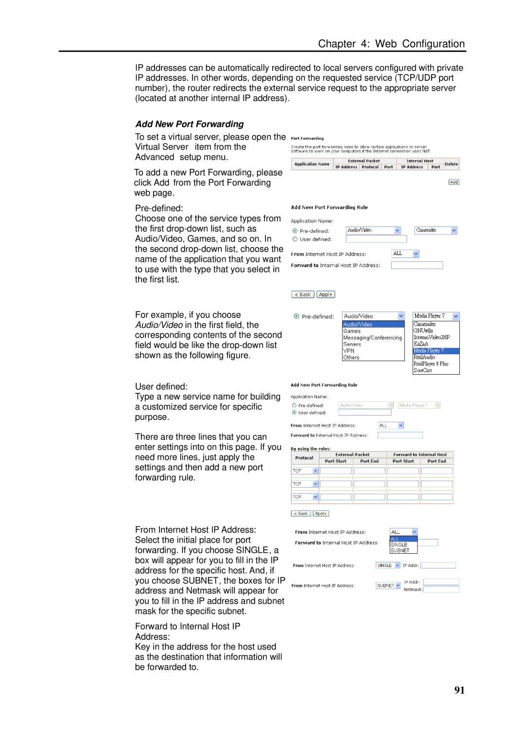 Dynalink RTA1046VW user manual Pre-defined, User defined 