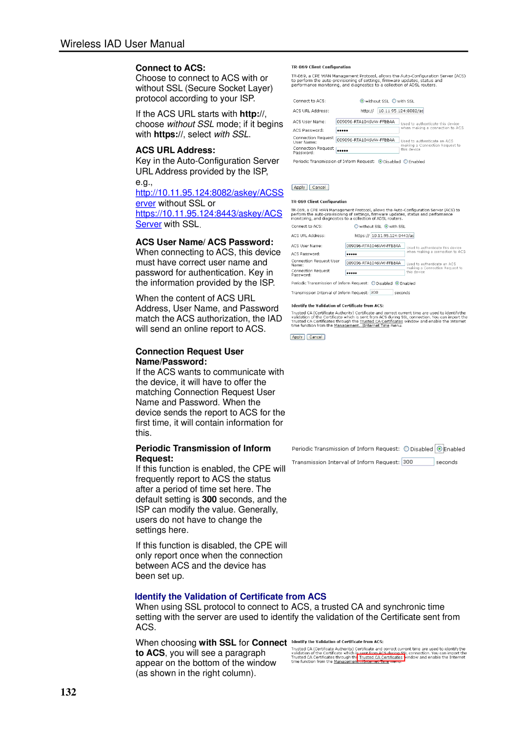 Dynalink RTA1046VW user manual 132, Identify the Validation of Certificate from ACS 