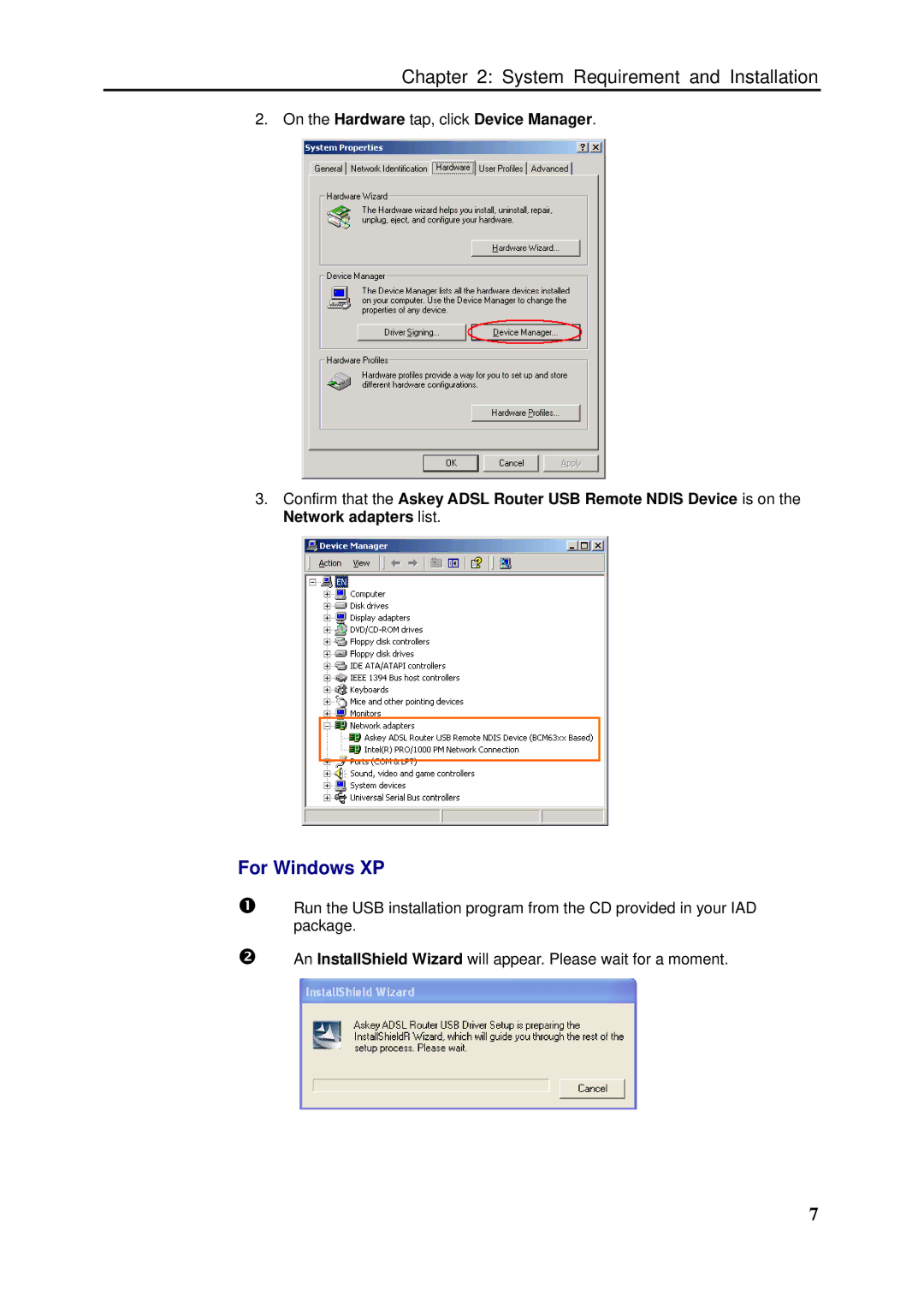 Dynalink RTA1046VW user manual For Windows XP 