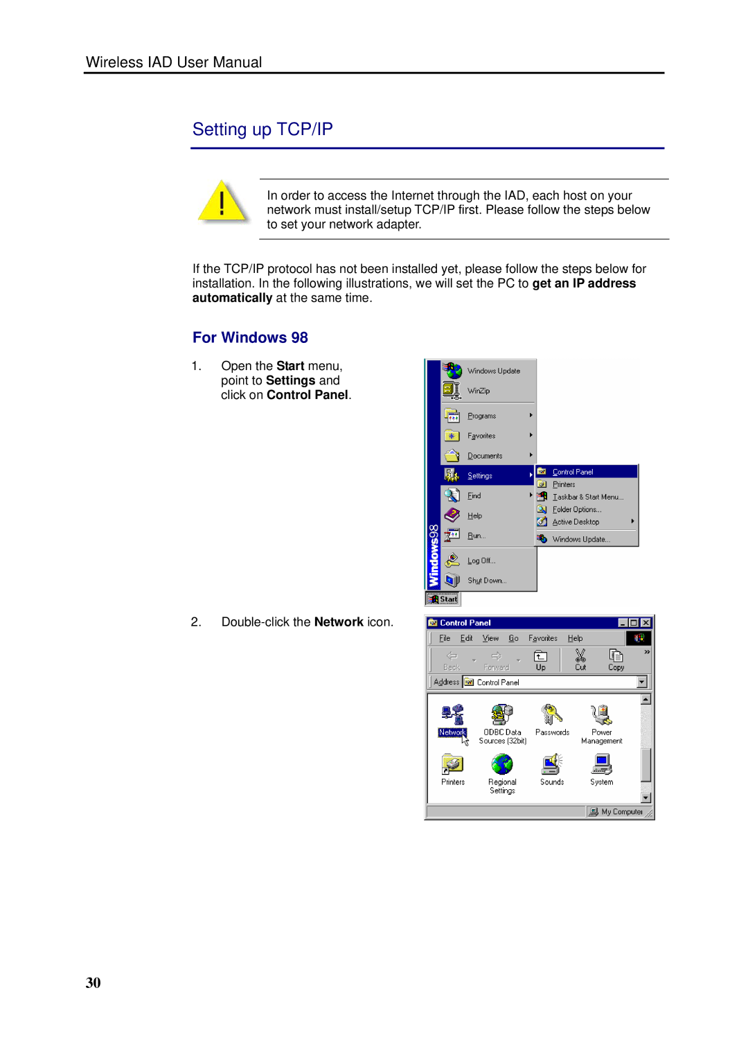 Dynalink RTA1046VW user manual Setting up TCP/IP, For Windows 