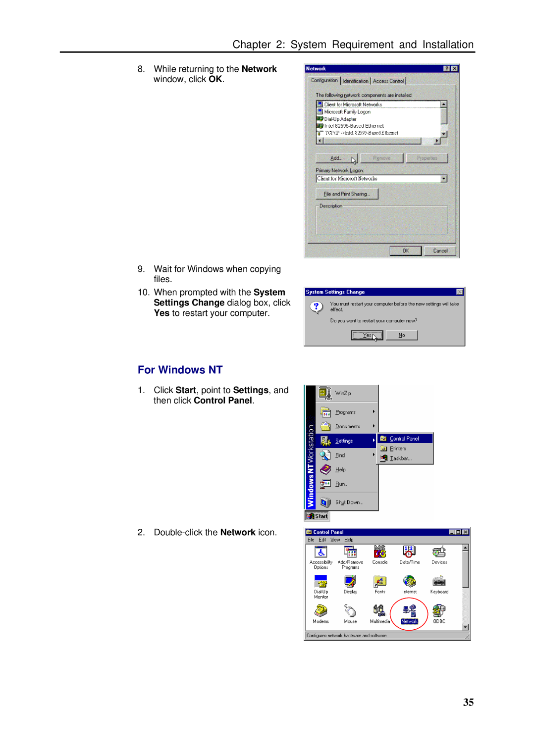 Dynalink RTA1046VW user manual For Windows NT 