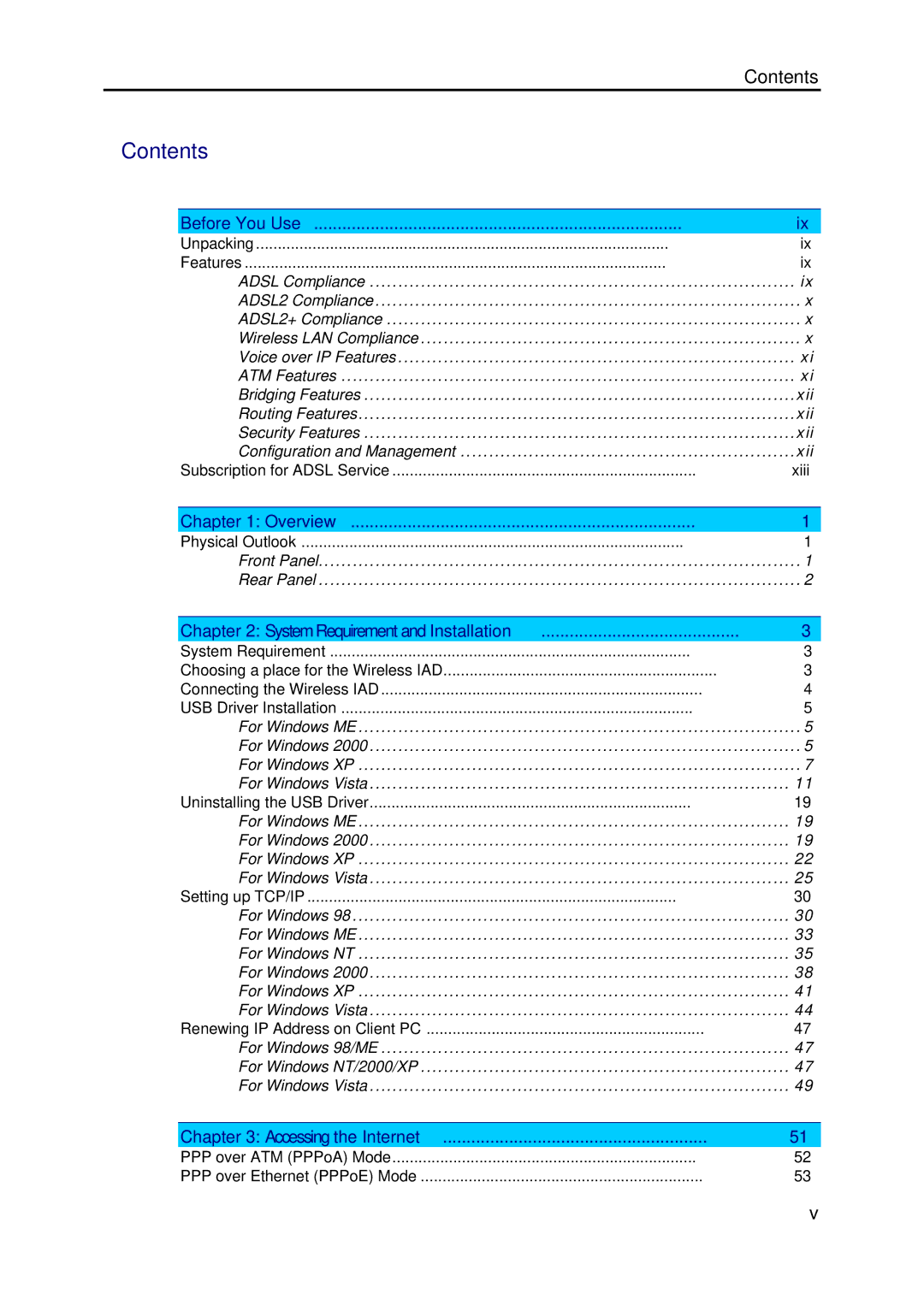 Dynalink RTA1046VW user manual Contents 