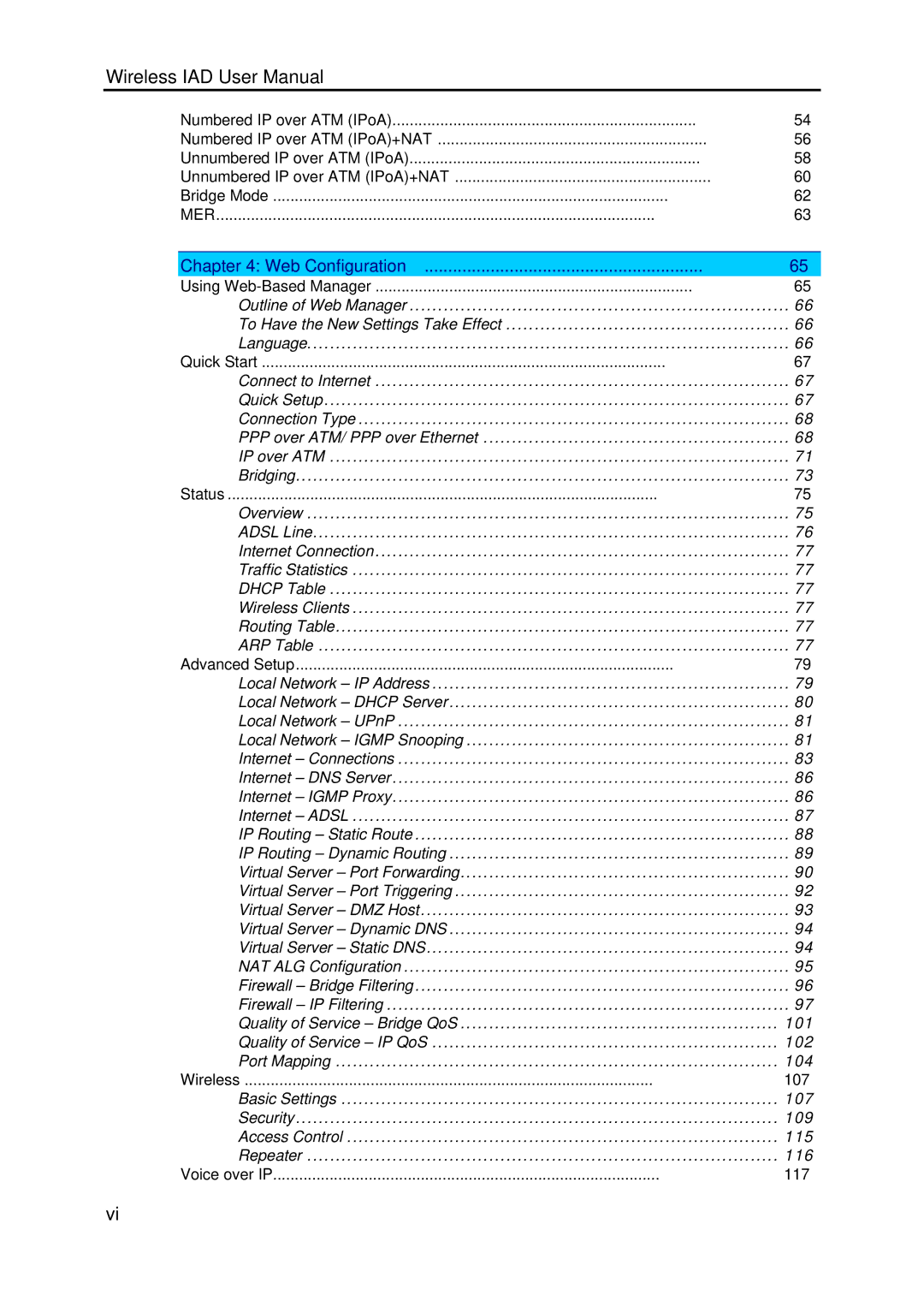 Dynalink RTA1046VW user manual Web Configuration 