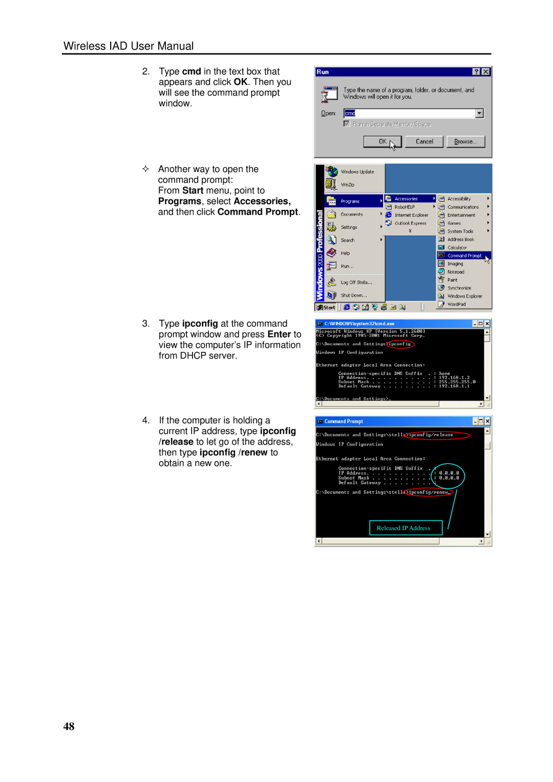 Dynalink RTA1046VW user manual Released IP Address 