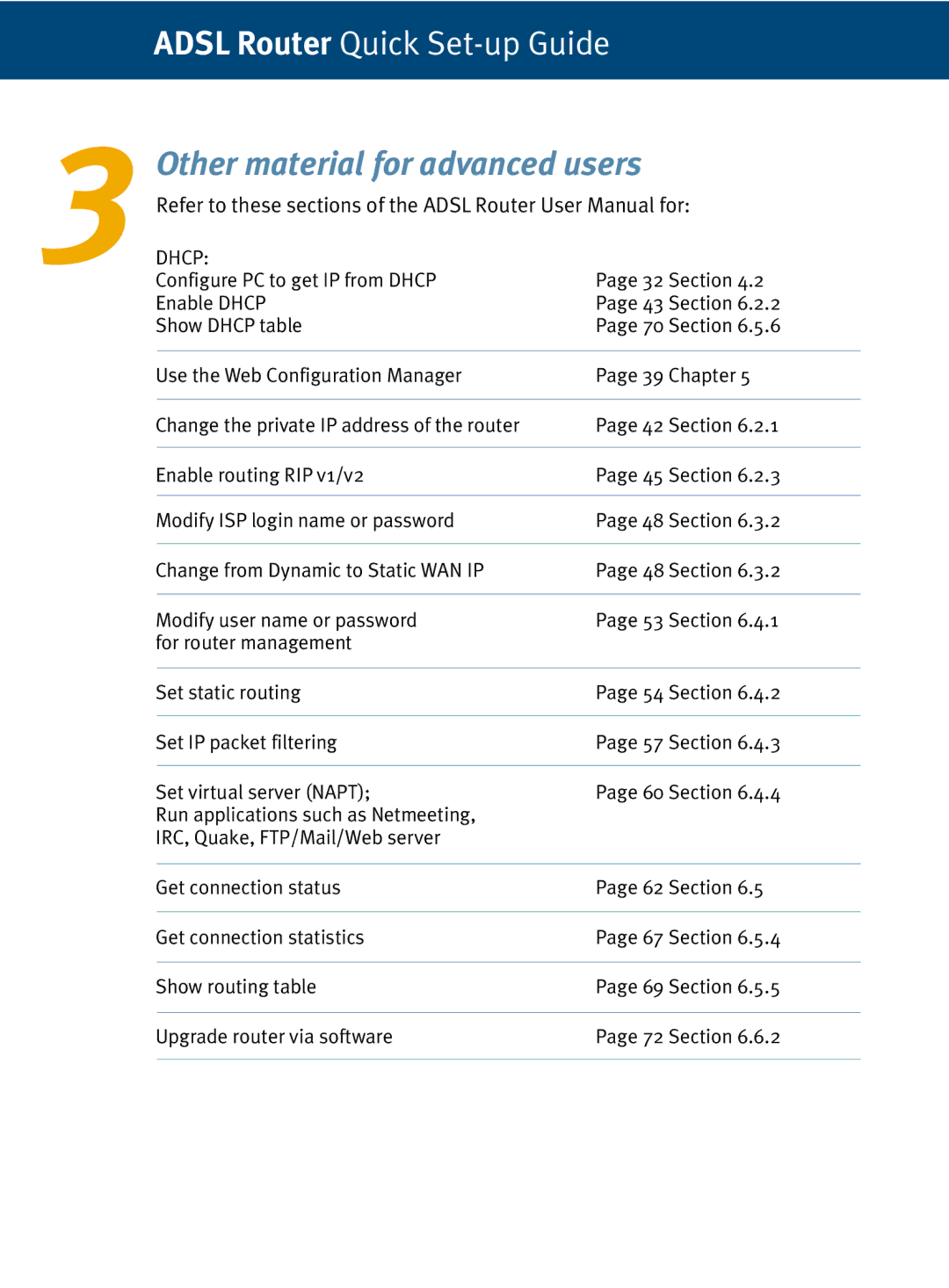 Dynalink RTA210 setup guide Other material for advanced users, 3DHCP 