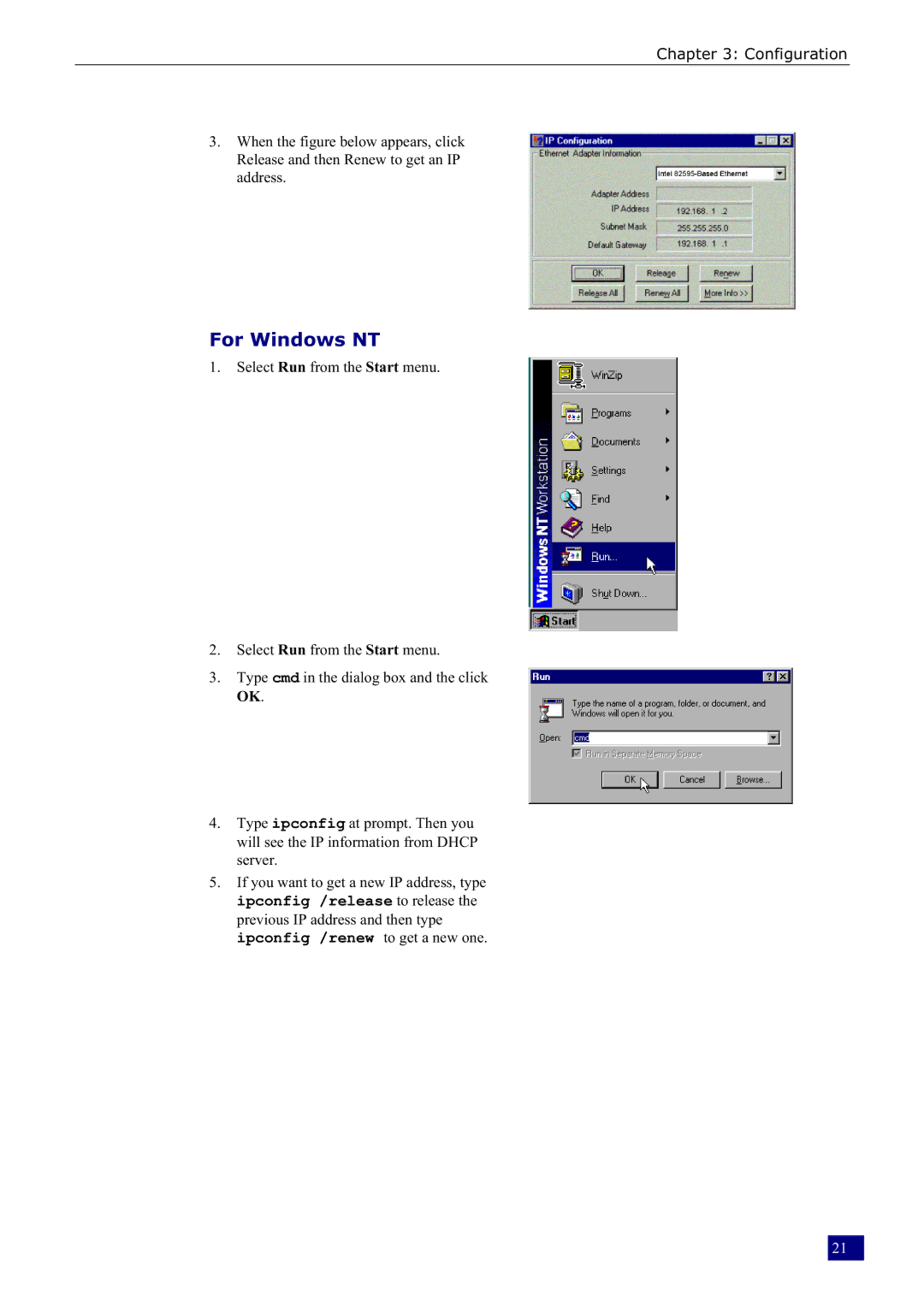 Dynalink RTA230 manual For Windows NT 