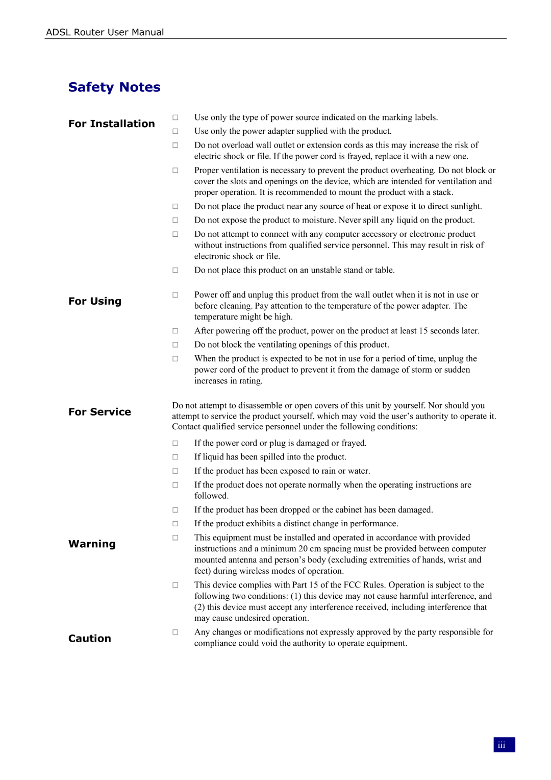 Dynalink RTA230 manual Safety Notes 