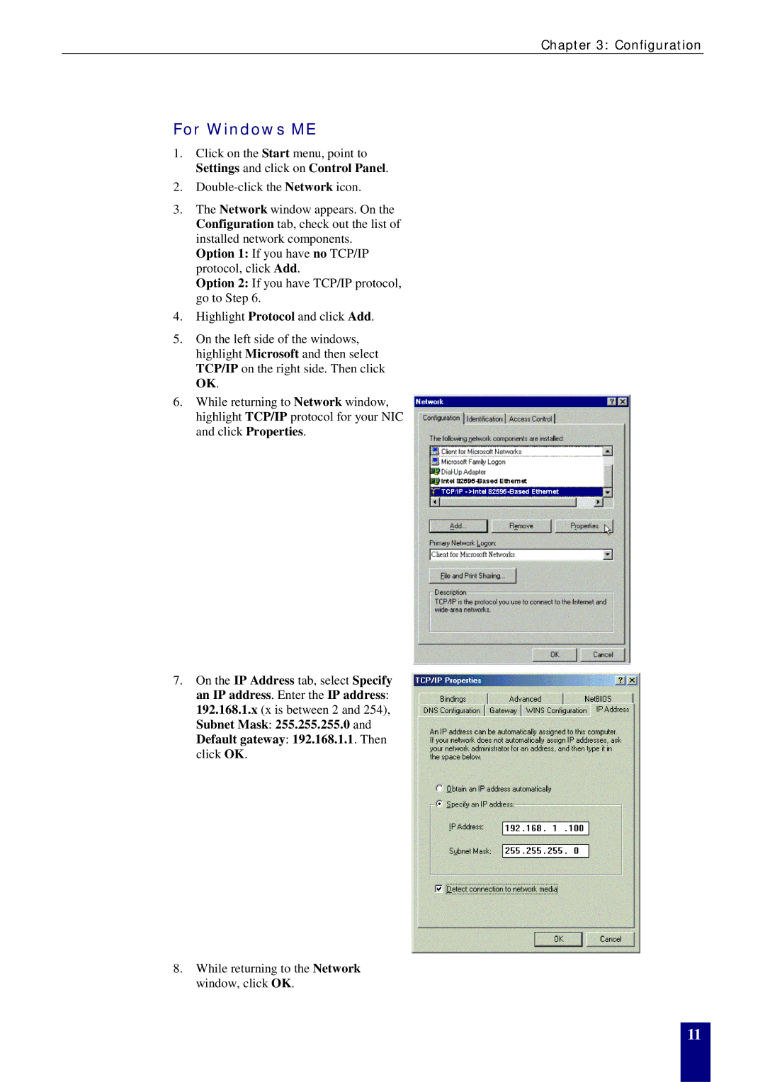 Dynalink RTA770W user manual For Windows ME 