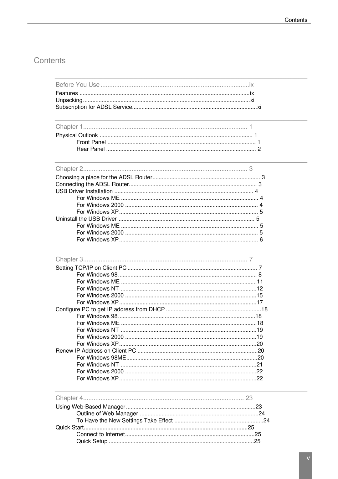 Dynalink RTA770W user manual Contents 