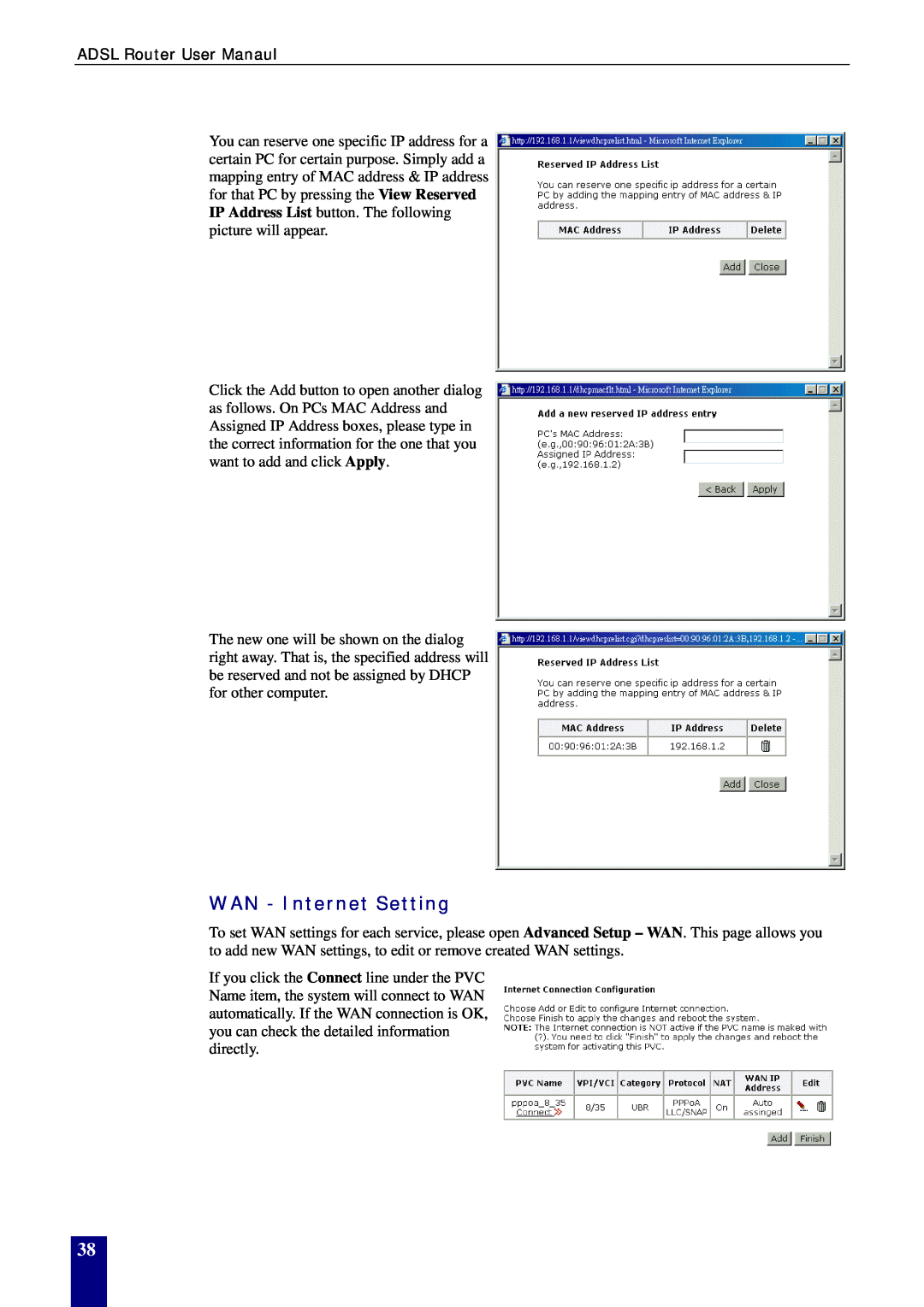 Dynalink RTA770W user manual WAN - Internet Setting 