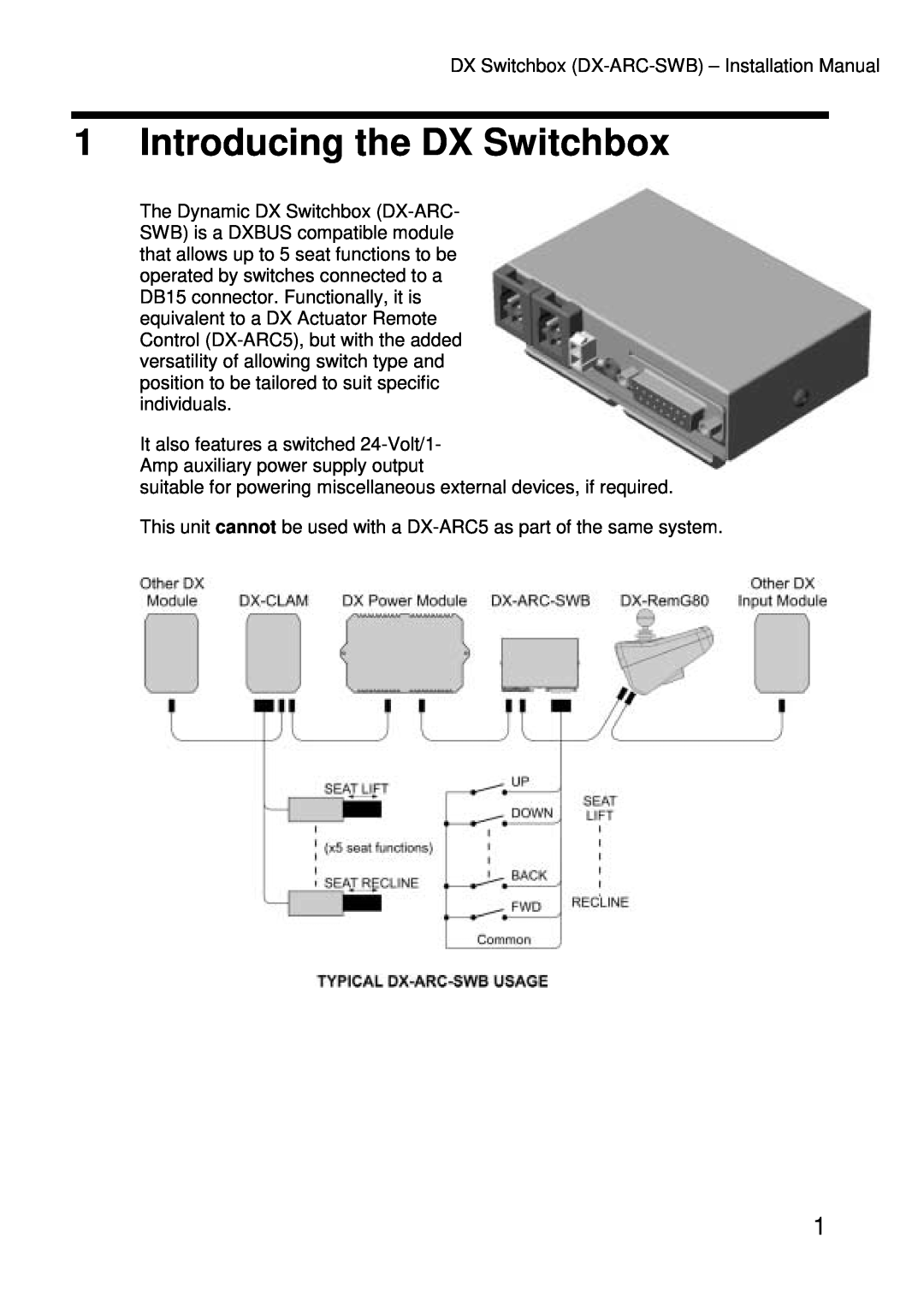 Dynamic Distributors DX-ARC-SWB installation manual Introducing the DX Switchbox 