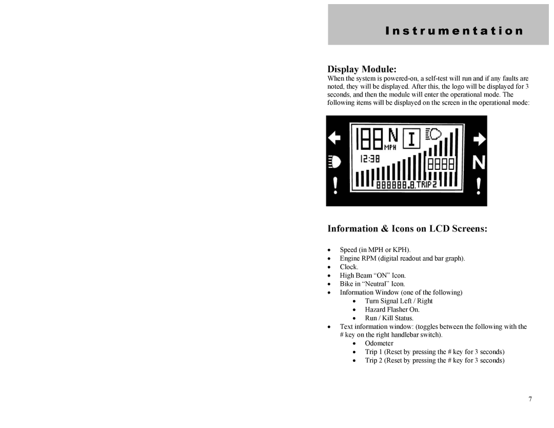 Dynamic Distributors Switch Cubes appendix S t r u m e n t a t i o n, Display Module, Information & Icons on LCD Screens 