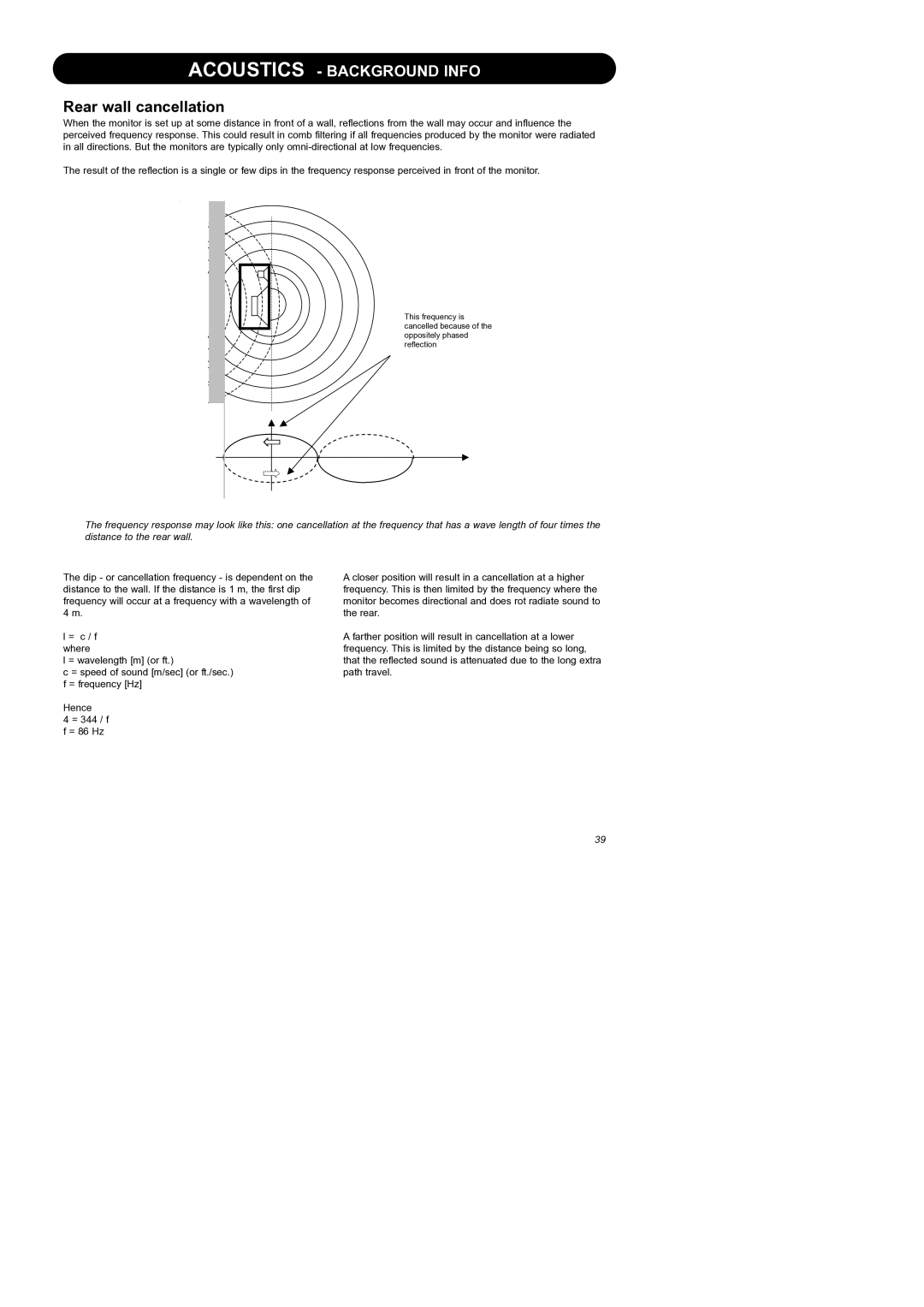 Dynaudio Air Series manual Rear wall cancellation 