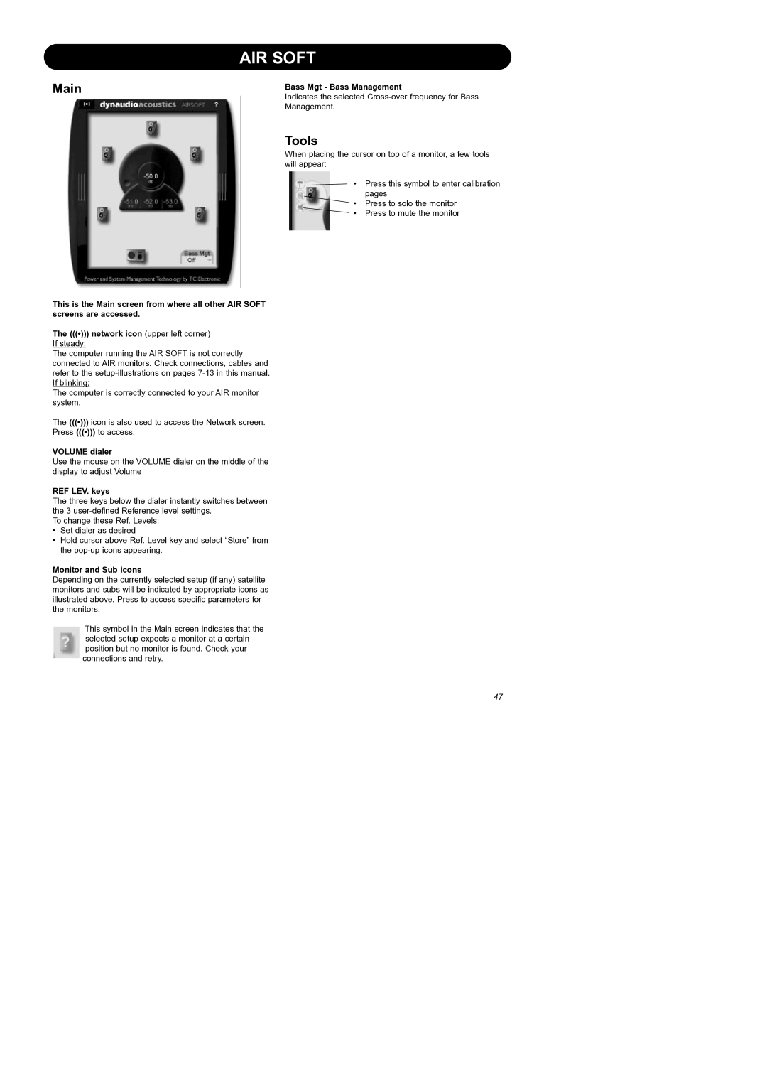 Dynaudio Air Series manual Main, Tools 