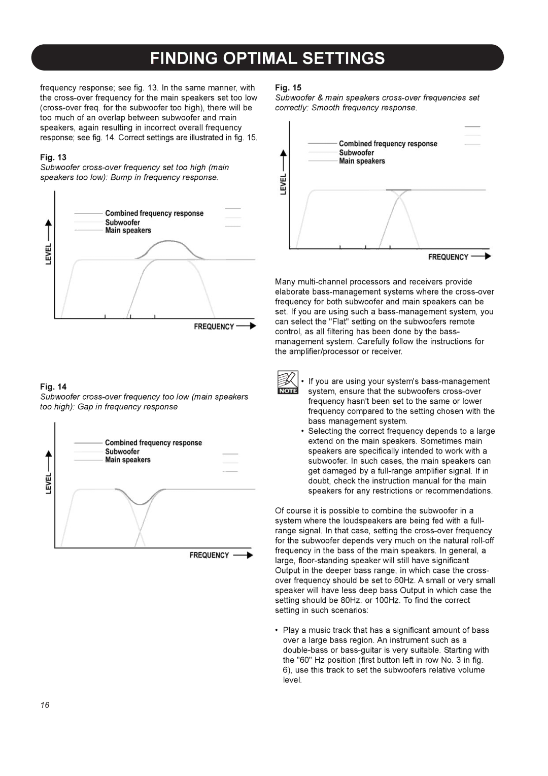 Dynaudio BM10S manual Finding Optimal Settings 