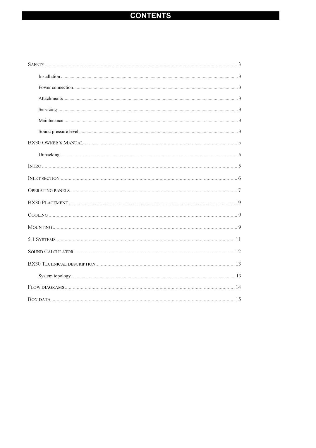 Dynaudio BX30 owner manual Contents 