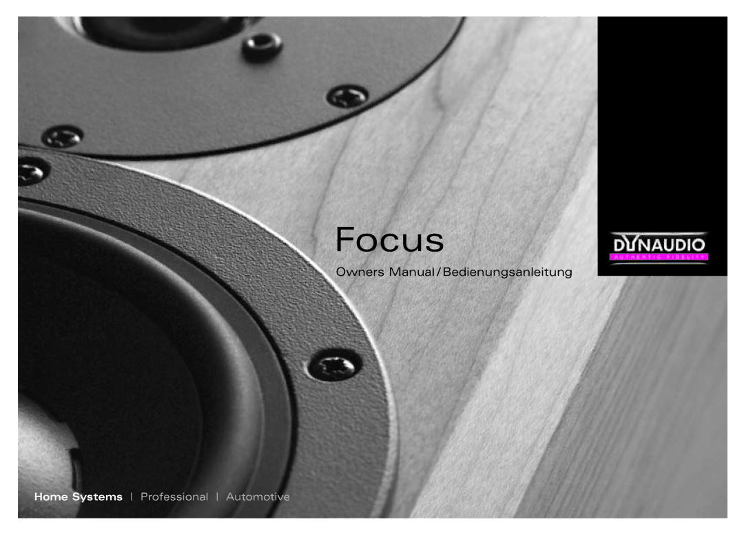 Dynaudio Focus owner manual 