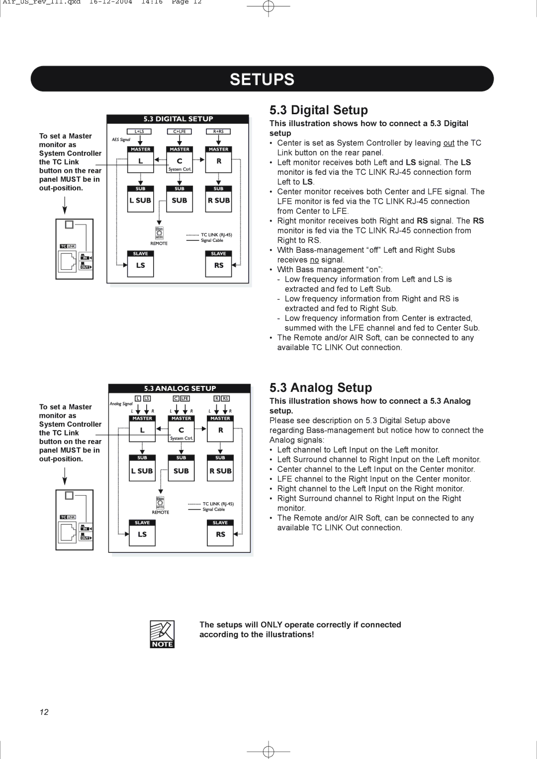 Dynaudio pmn manual This illustration shows how to connect a 5.3 Digital setup 