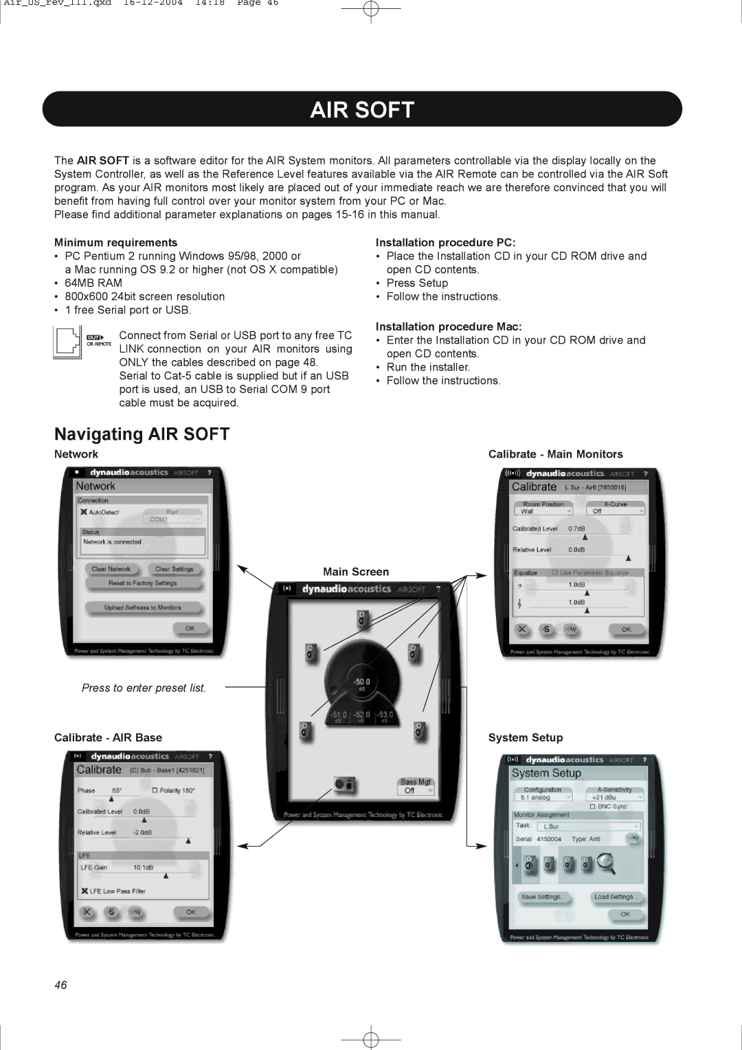 Dynaudio pmn manual Navigating AIR Soft 