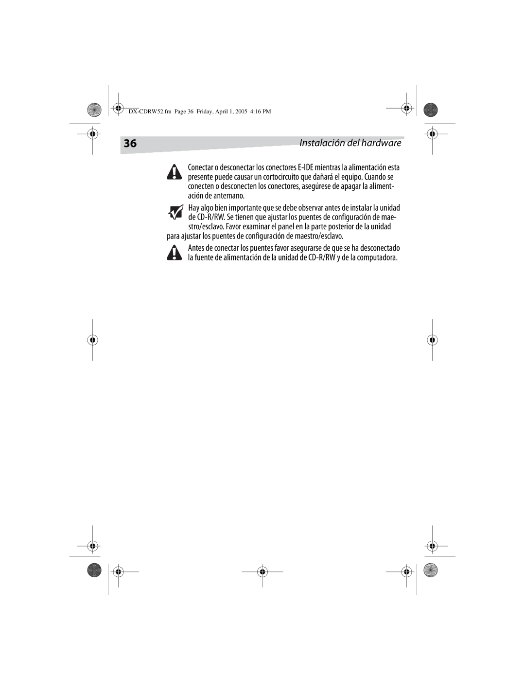 Dynex DX-CDRW52 manual Para ajustar los puentes de configuración de maestro/esclavo 