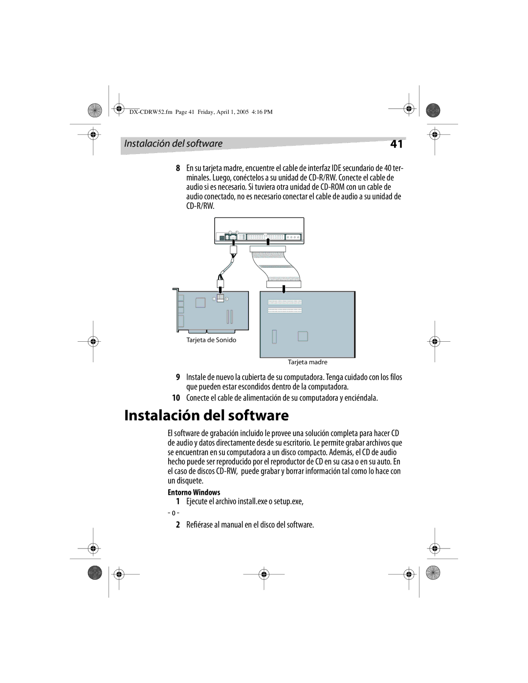 Dynex DX-CDRW52 manual Instalación del software 