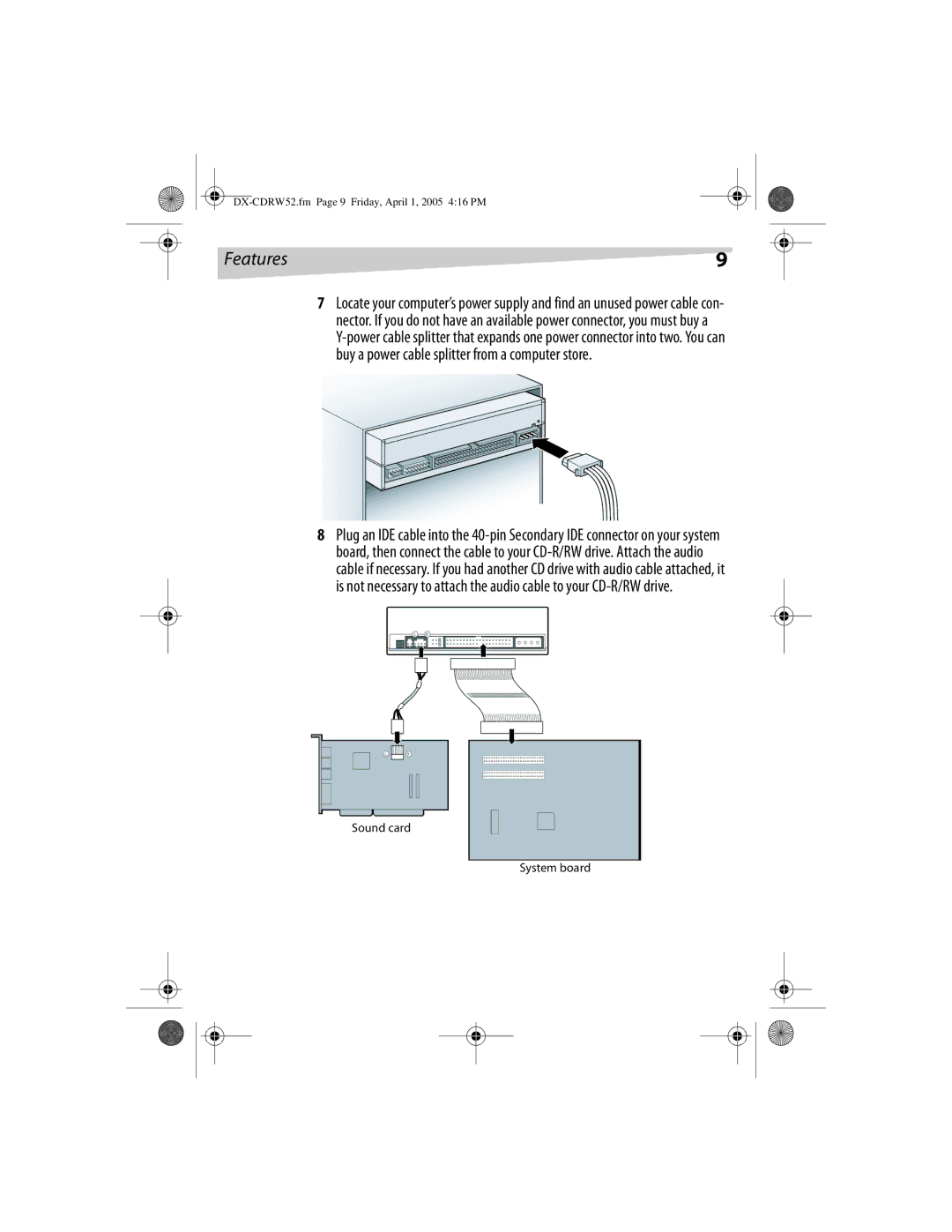 Dynex DX-CDRW52 manual Sound card System board 