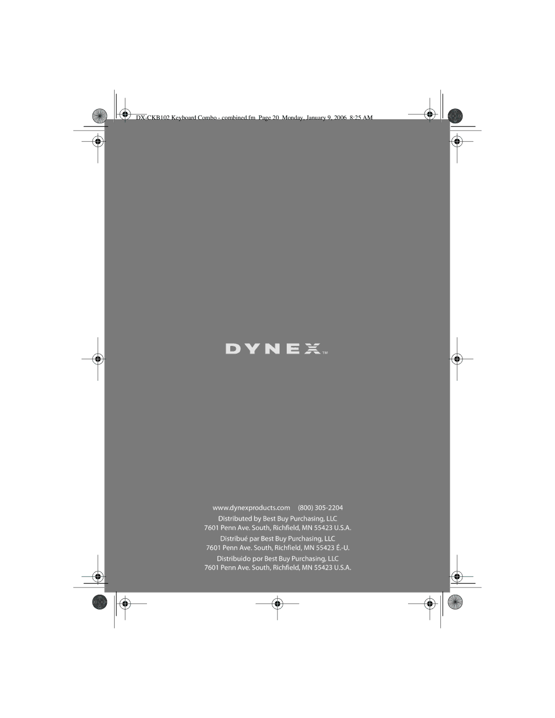 Dynex DX-CKB102 manual 