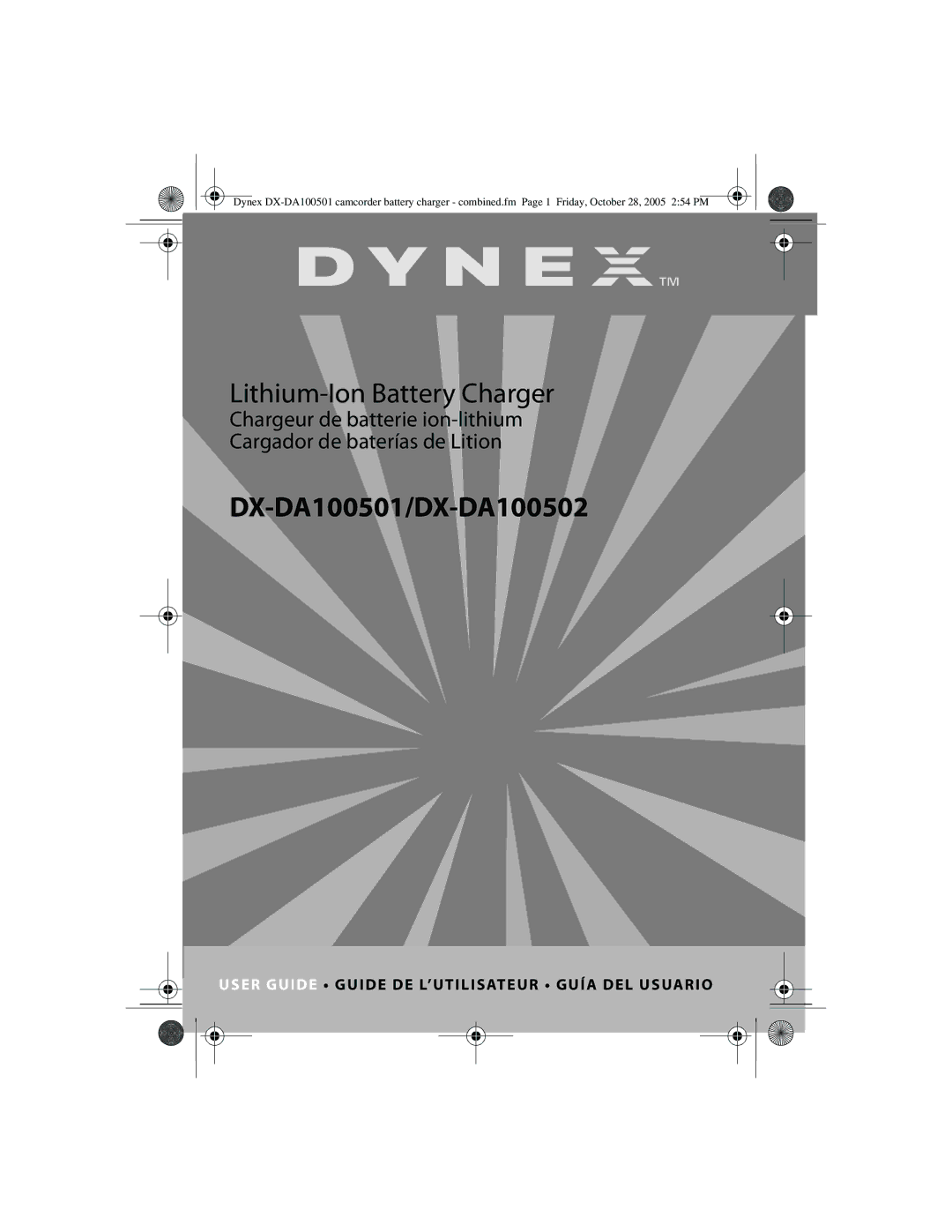 Dynex manual DX-DA100501/DX-DA100502, User Guide Guide DE L’UTILISATEUR Guía DEL Usuario 