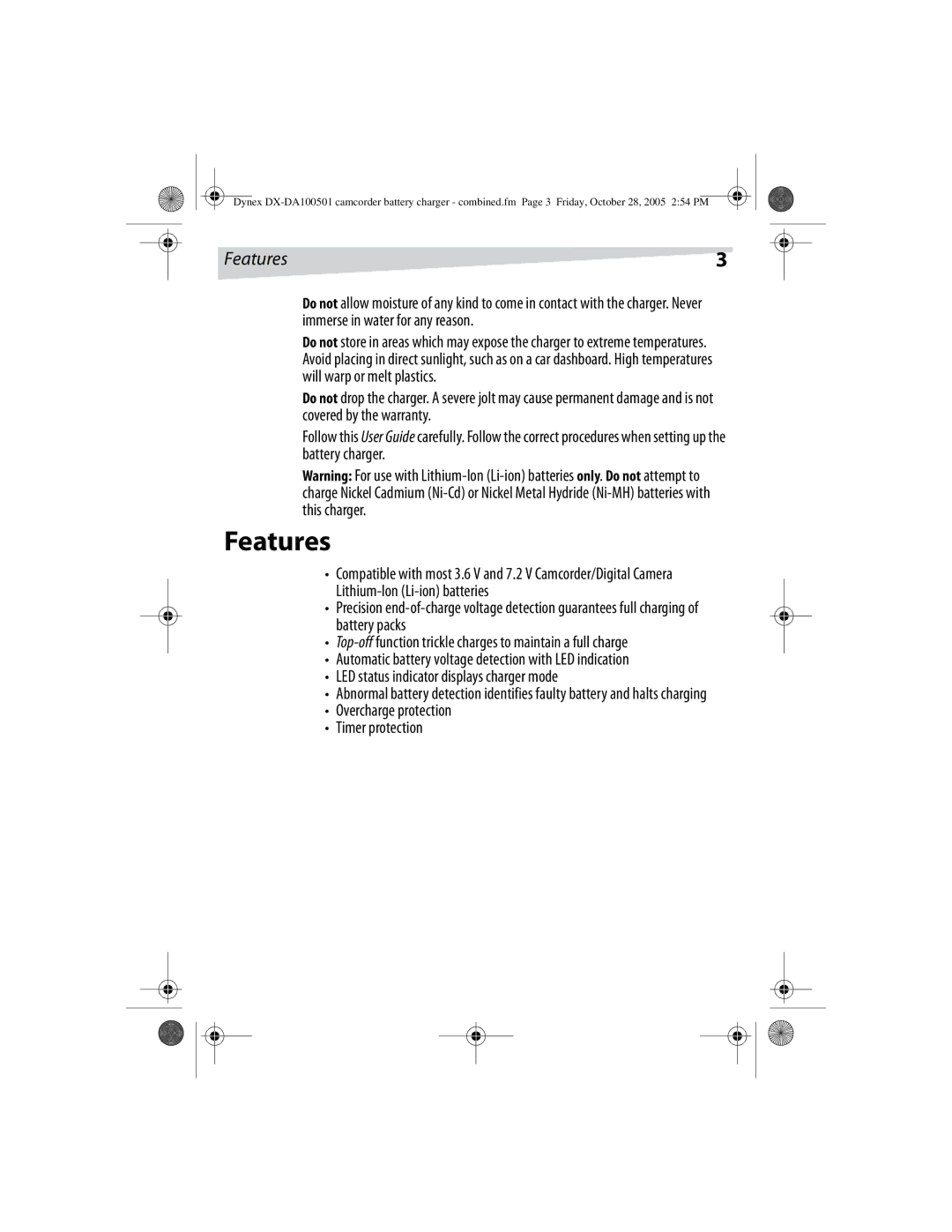 Dynex DX-DA100502, DX-DA100501 manual Features 