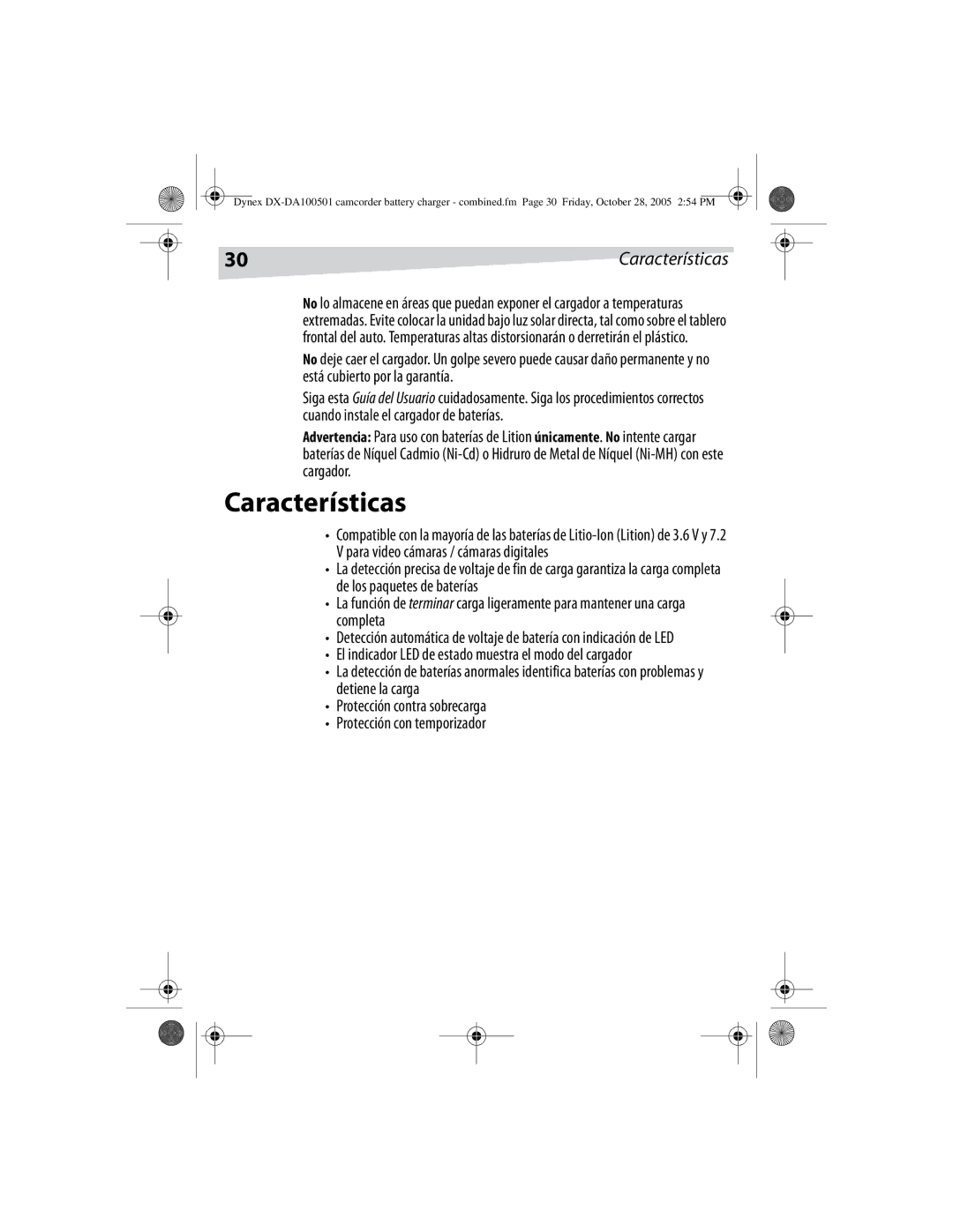 Dynex DX-DA100501, DX-DA100502 manual Características 