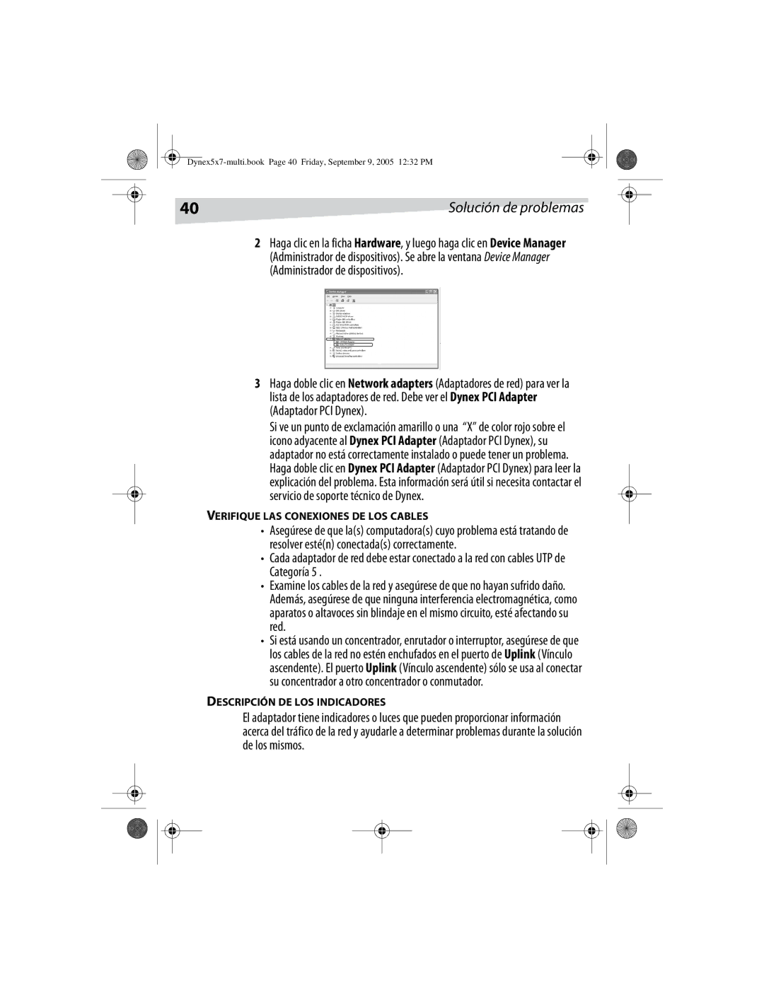 Dynex DX-E101 manual Verifique LAS Conexiones DE LOS Cables, Descripción DE LOS Indicadores 