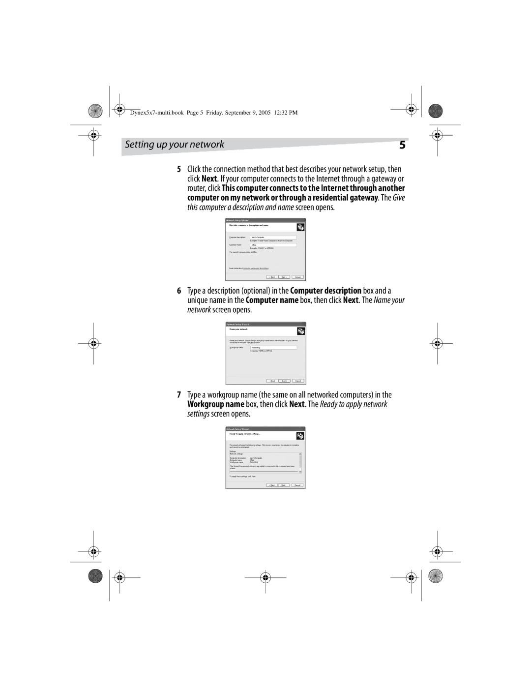 Dynex DX-E101 manual Setting up your network 