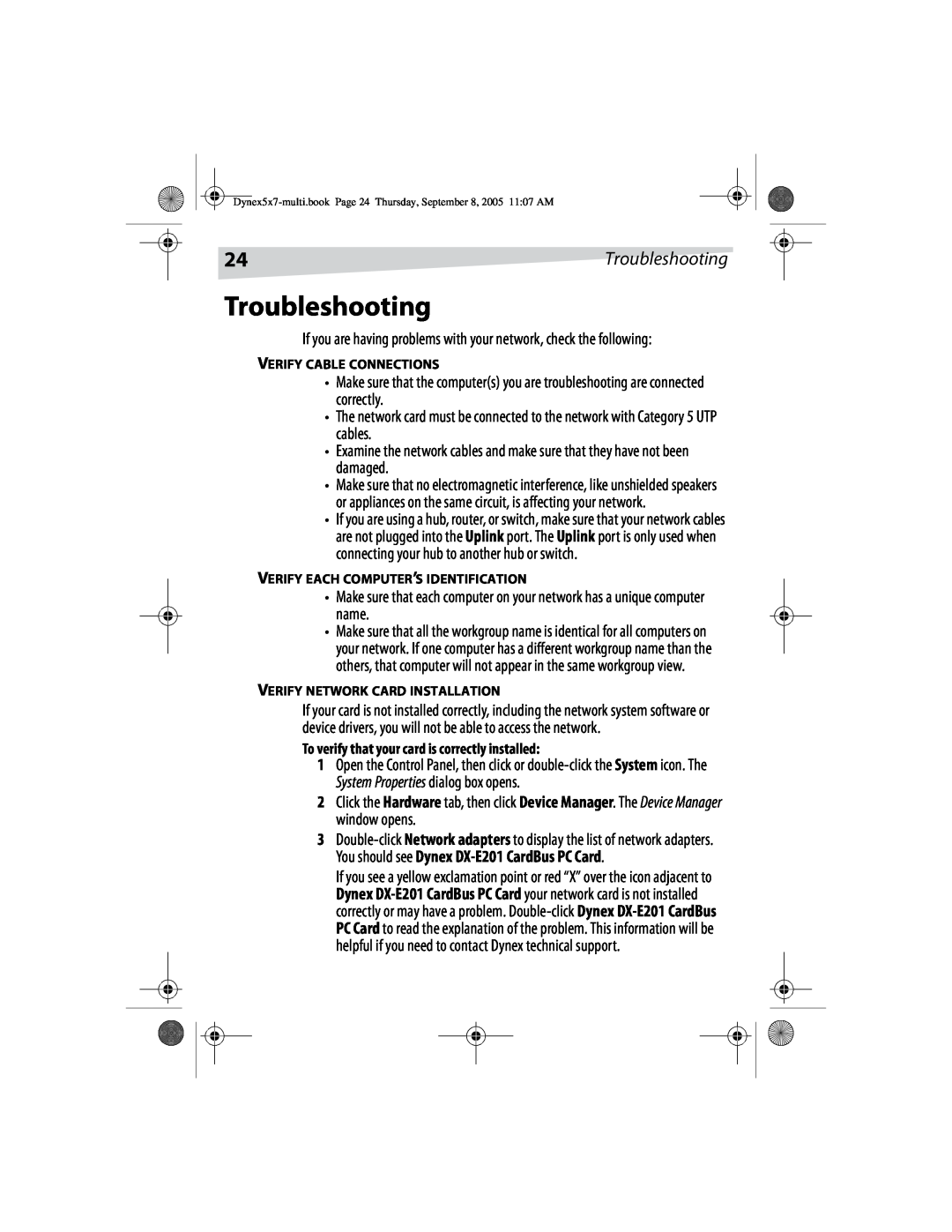 Dynex DX-E201 manual Troubleshooting 