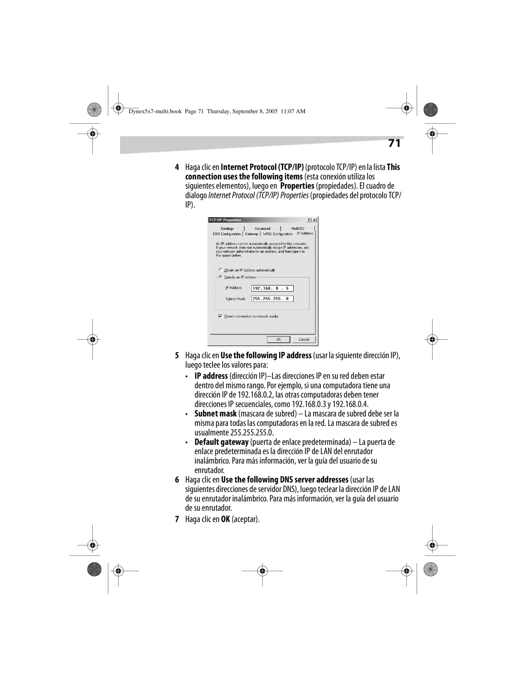 Dynex DX-E201 manual Enrutador, Haga clic en OK aceptar 