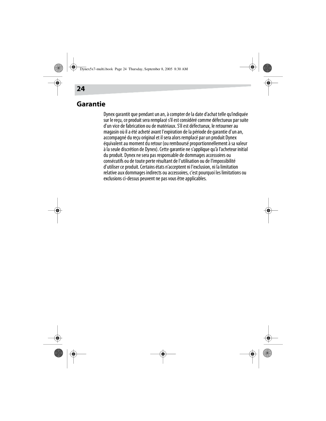 Dynex DX-E201 manual Garantie 